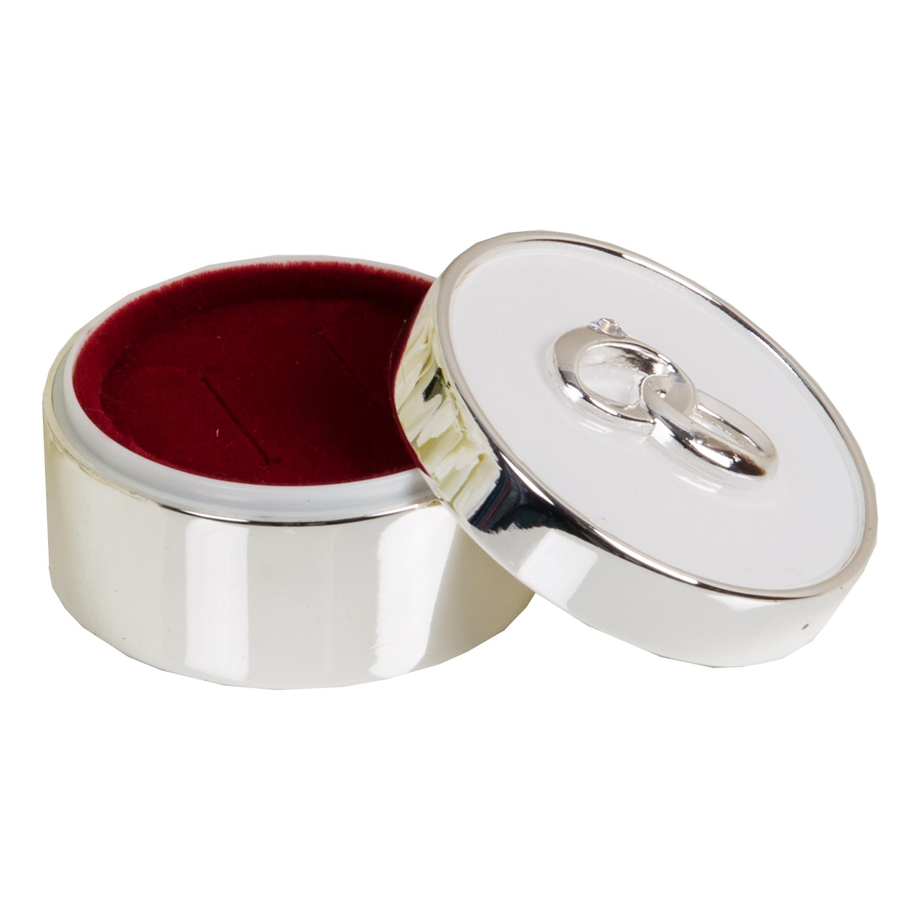 Amore Wedding Day or Engagement Silver Plated and White Epoxy Ring Box