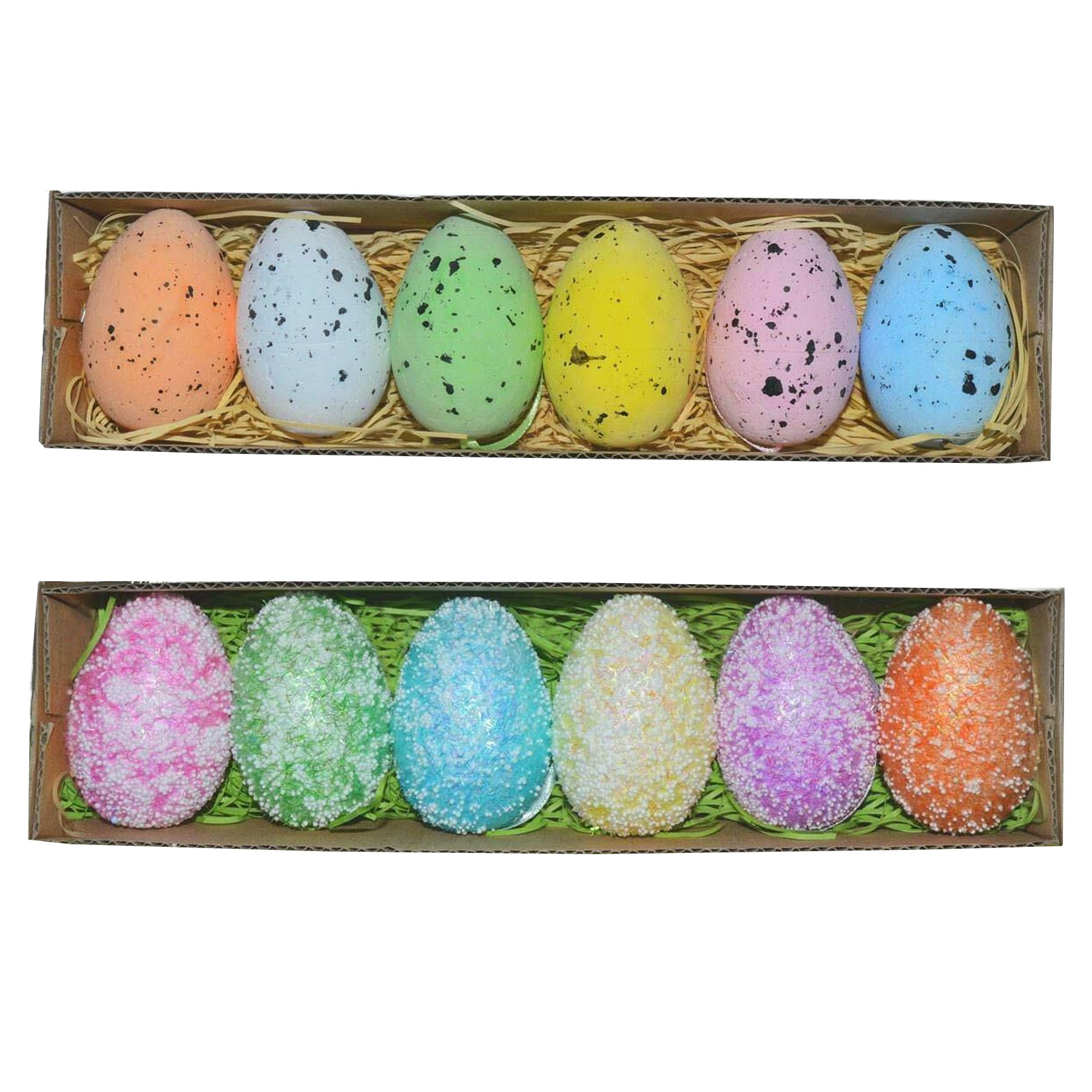 Easter Decorations, Bonnet Making, Arts and Crafts - 12 Pack Assorted Eggs