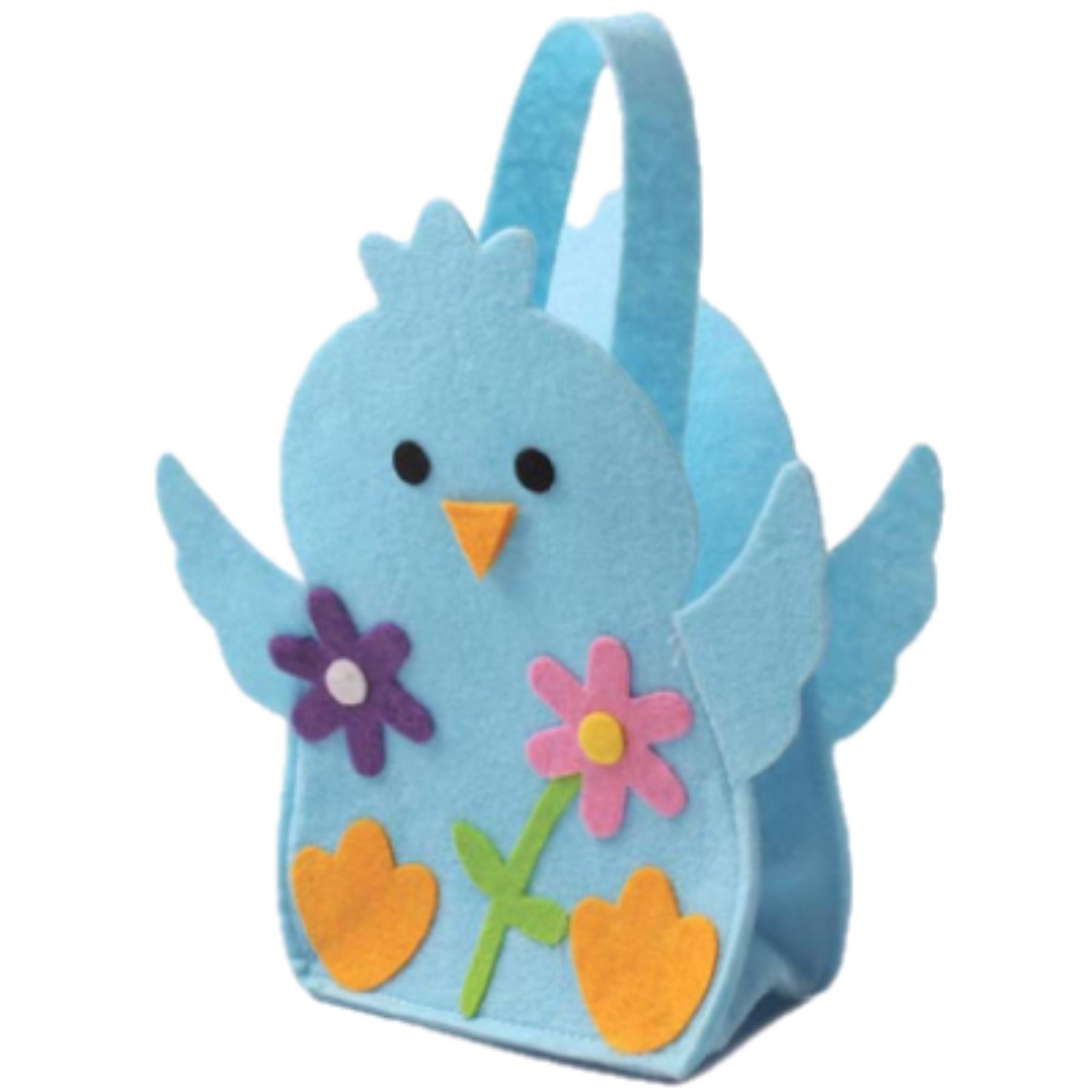 Easter Baskets, Buckets, Accessories - Felt Chick Bag - Blue