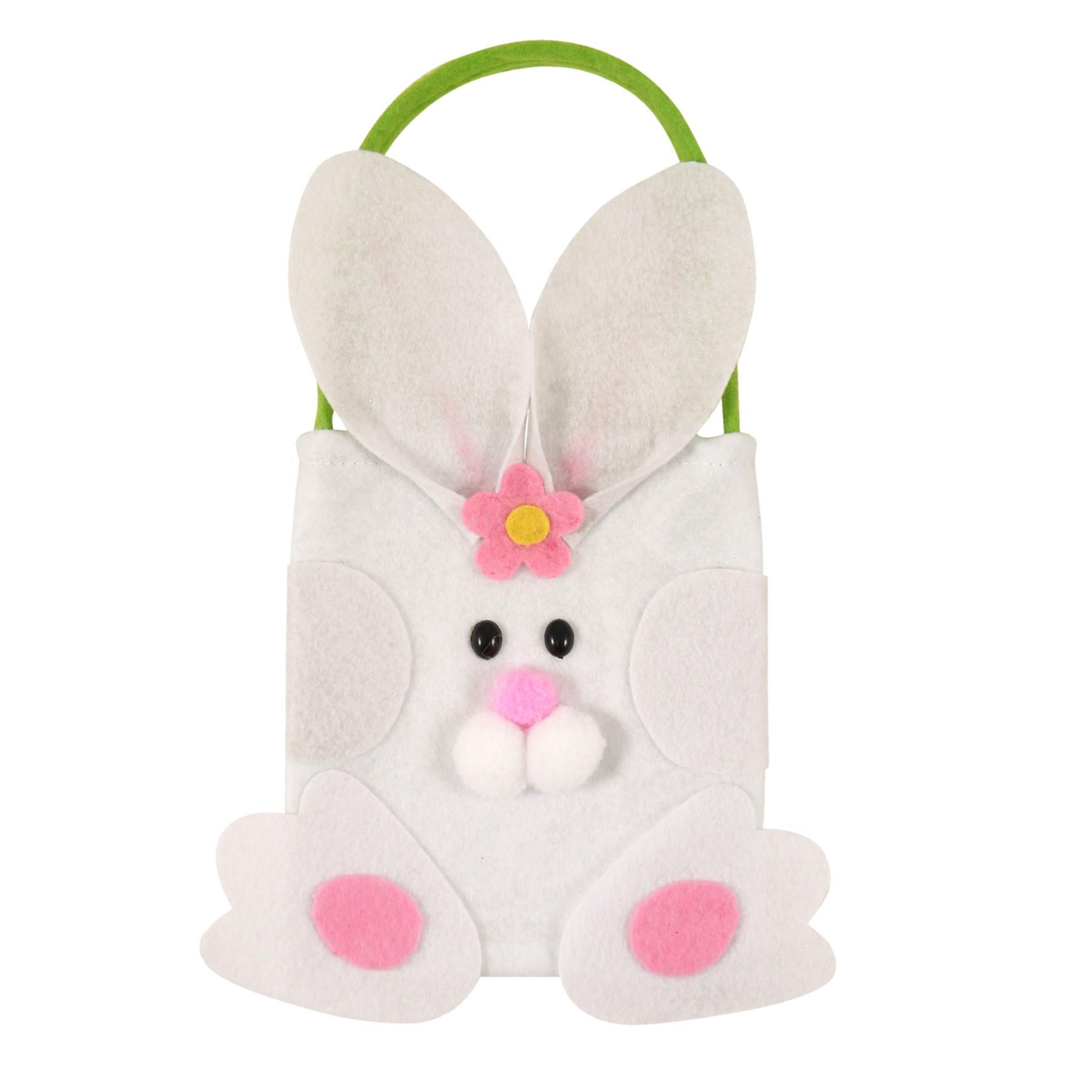 Easter Baskets, Buckets, Accessories - Felt Bag / White Bunny