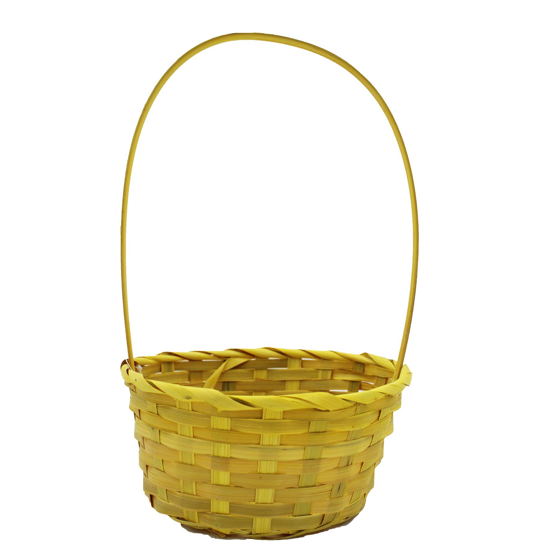 Easter Baskets, Buckets, Accessories - Yellow Wicker Basket