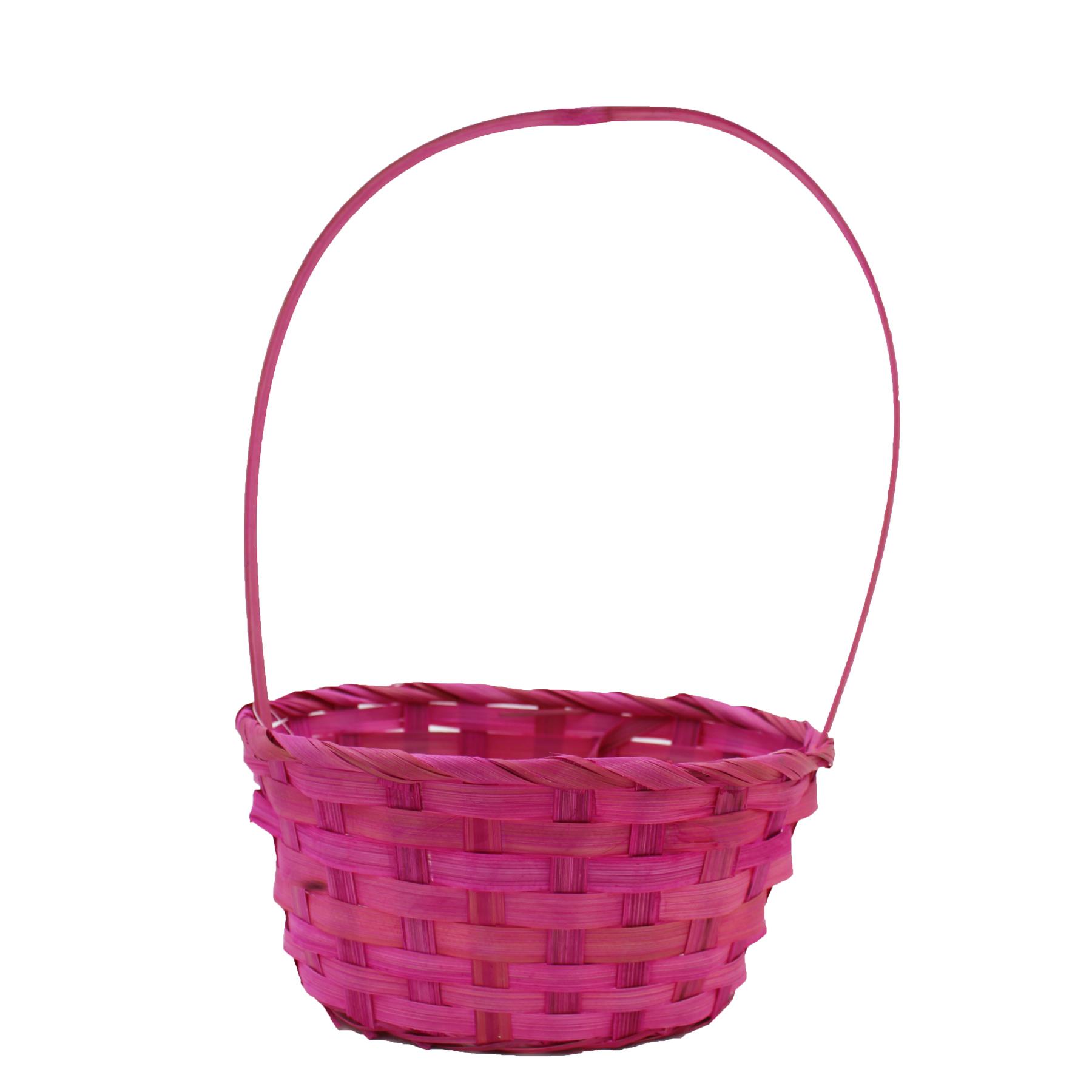 Easter Baskets, Buckets, Accessories - Pink Wicker Basket