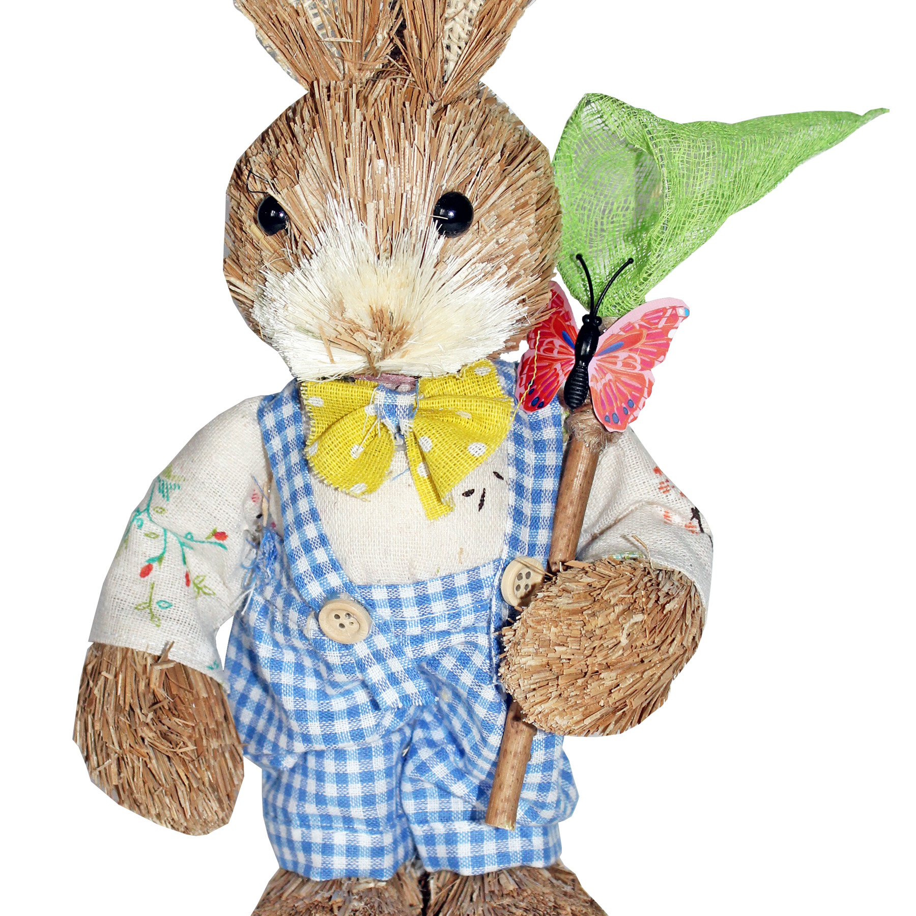 Easter Art Deco Bunny Decoration Room Ornament - 33cm Bunny Boy With Butterfly