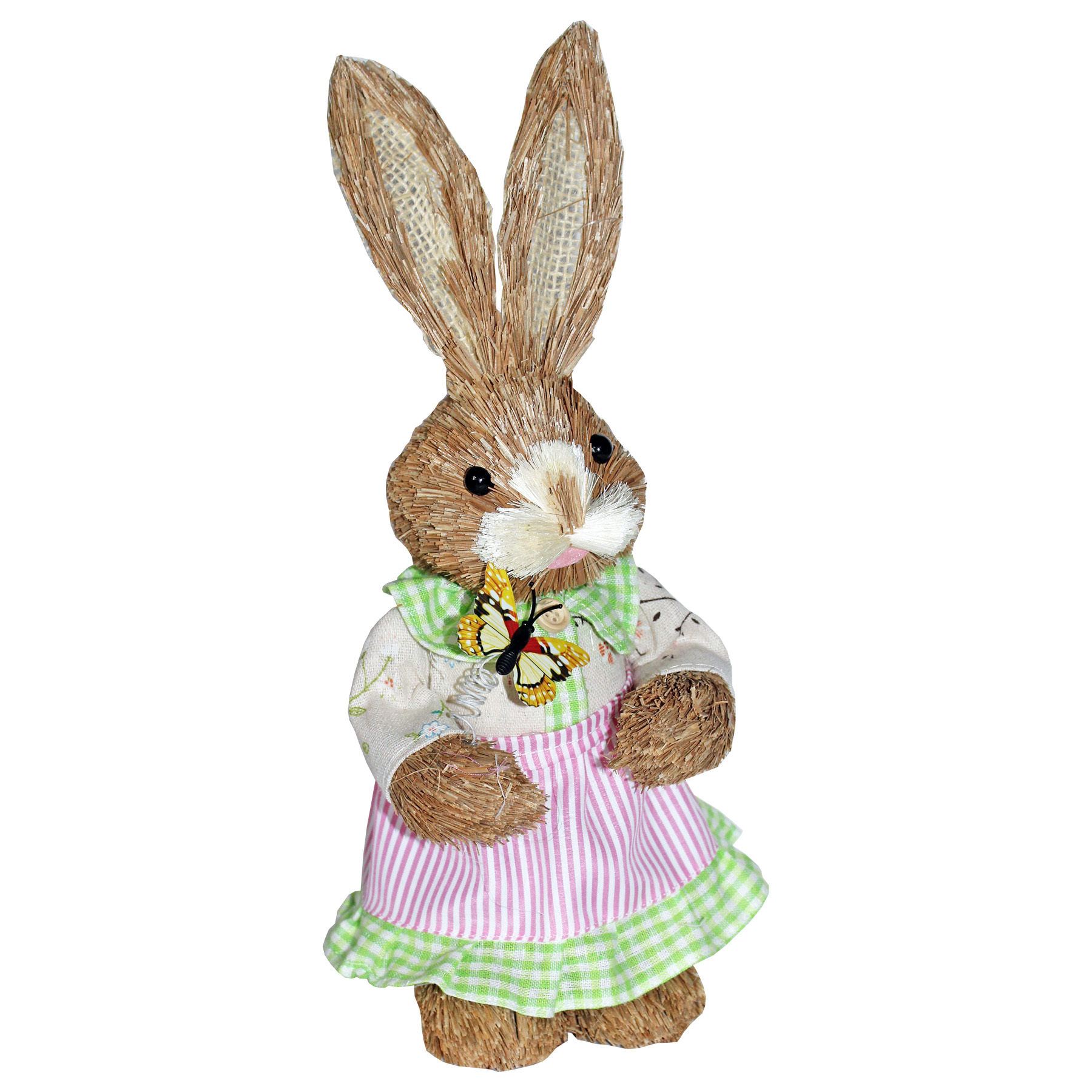 Easter Art Deco Bunny Decoration Room Ornament - 33cm Bunny Girl With Butterfly