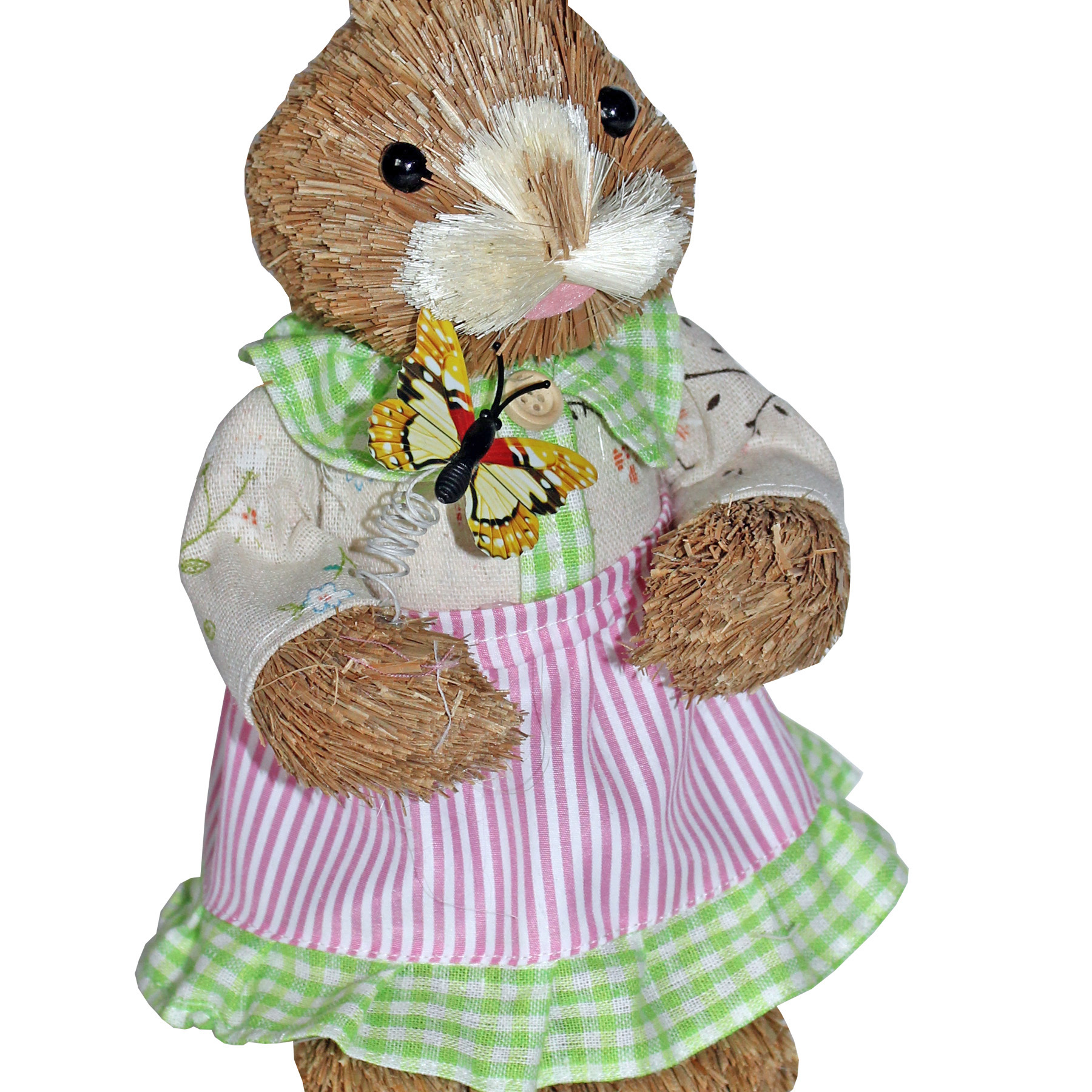Easter Art Deco Bunny Decoration Room Ornament - 33cm Bunny Girl With Butterfly