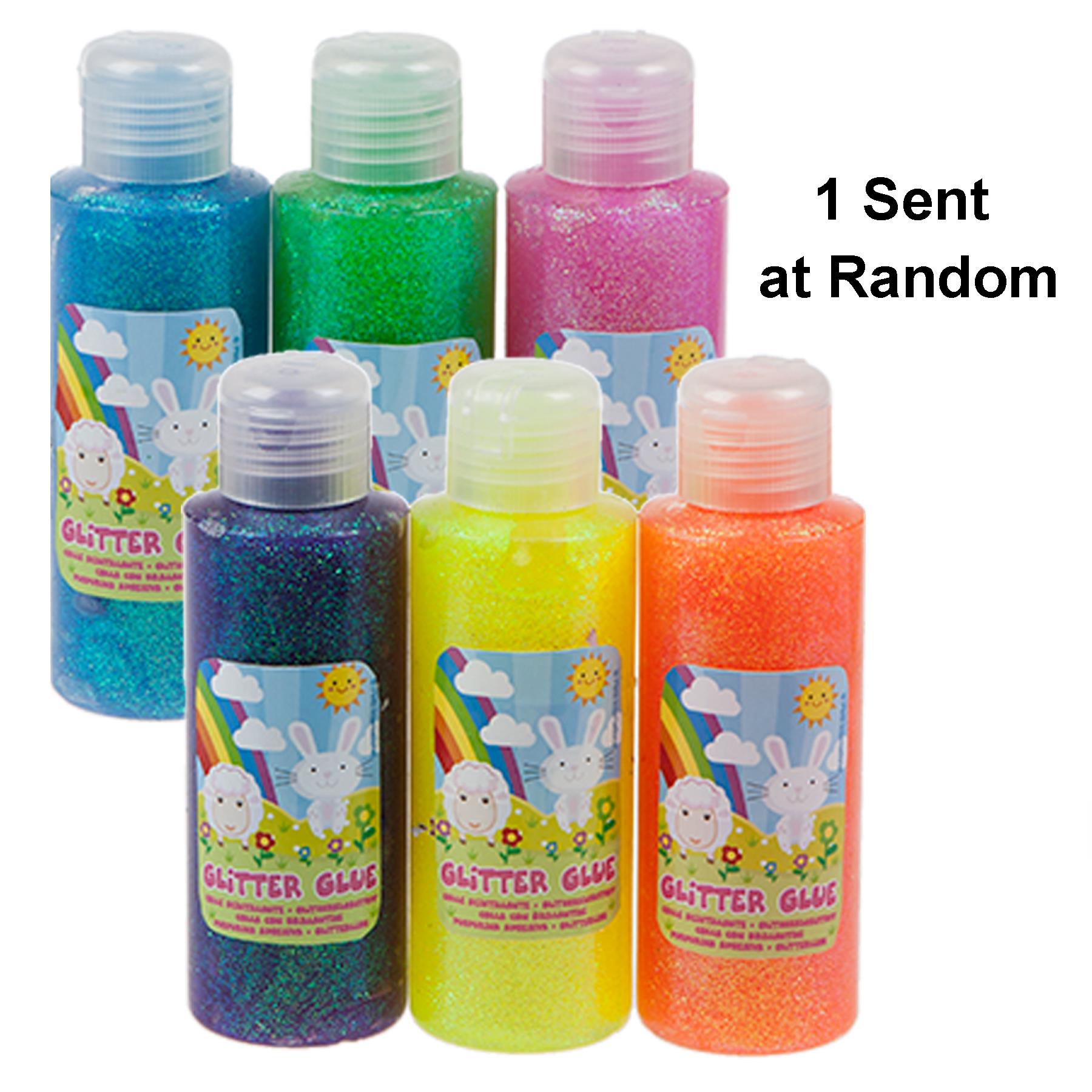 Easter Arts and Crafts Children Activities - 1 x 120ml Glitter Glue Bottle - Random Colour