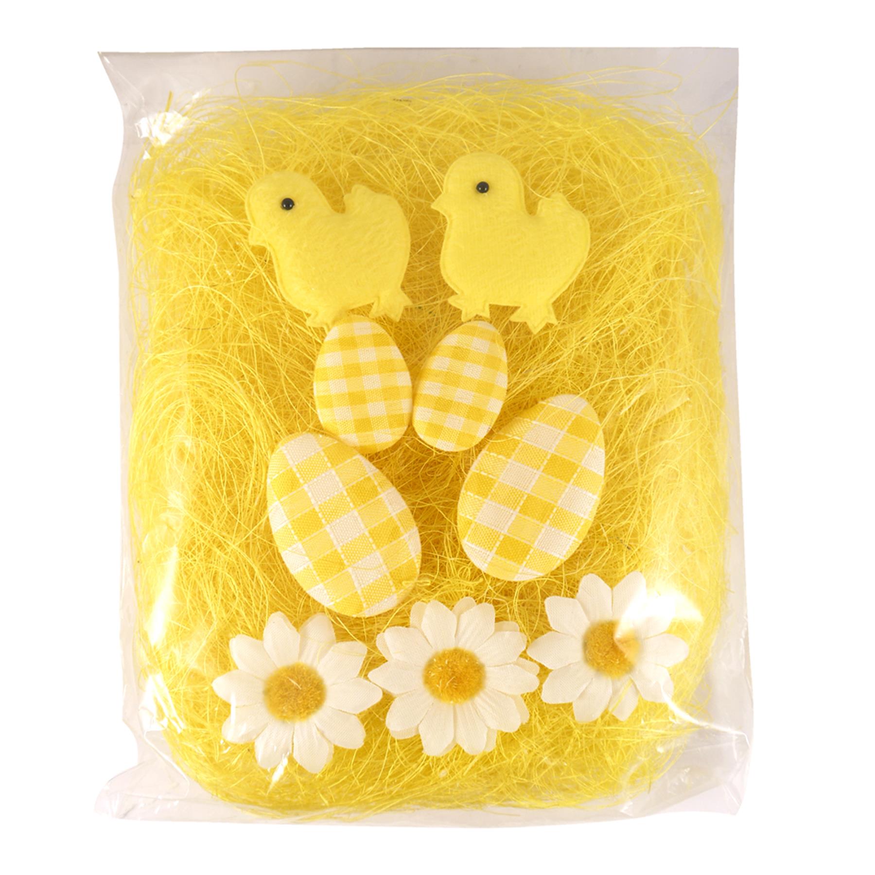 Easter Decorations, Bonnet Arts and Crafts, Egg Hunt - Grass Chicks Eggs Yellow