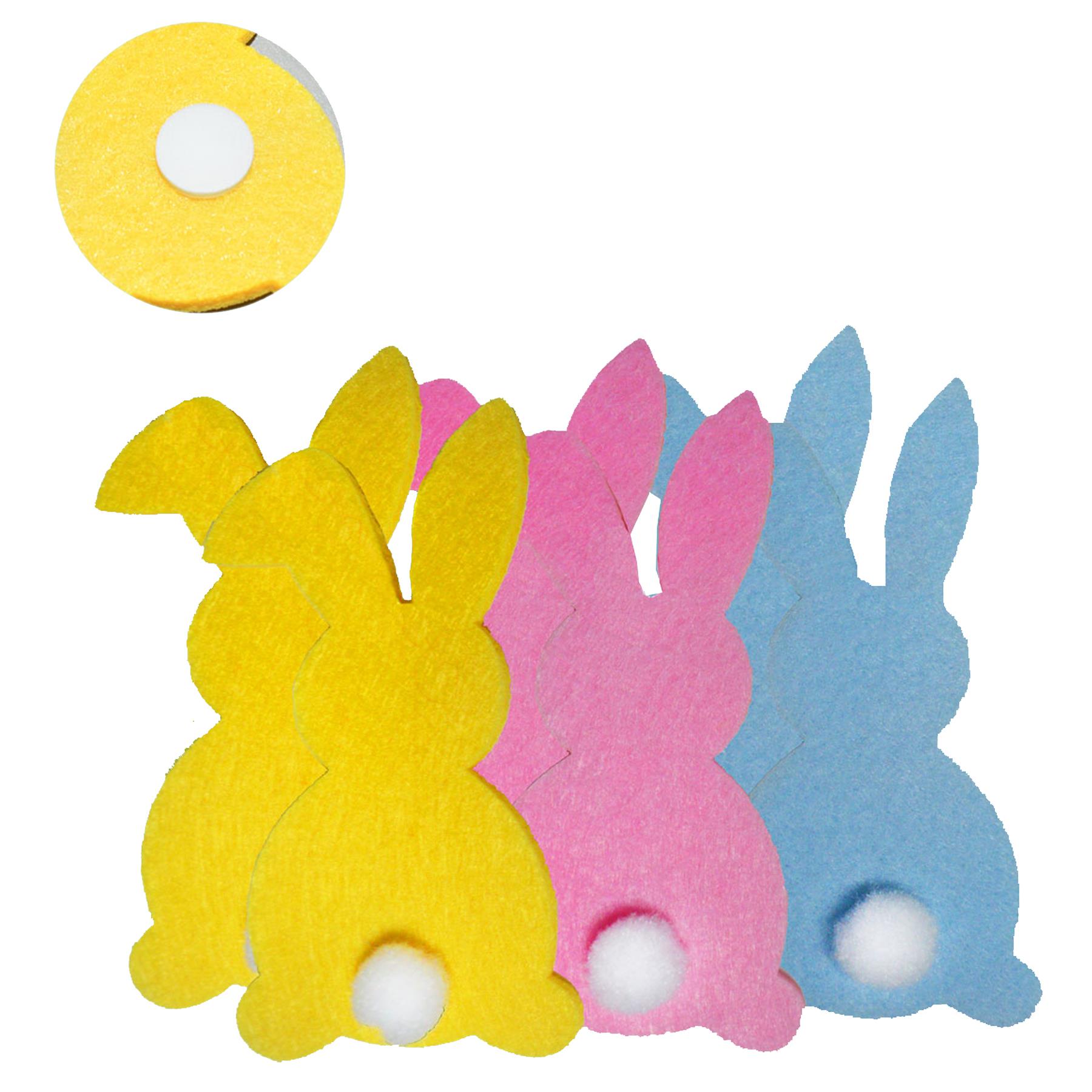 Easter Decorations, Bonnet Making, Arts and Crafts - 6 Pack Felt Bunny Shapes
