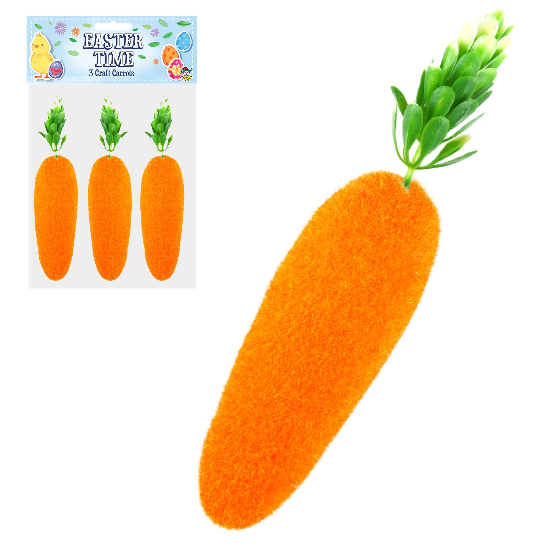 Easter Decorations, Bonnet Making, Arts and Crafts - 3 Pk 15cm Carrots