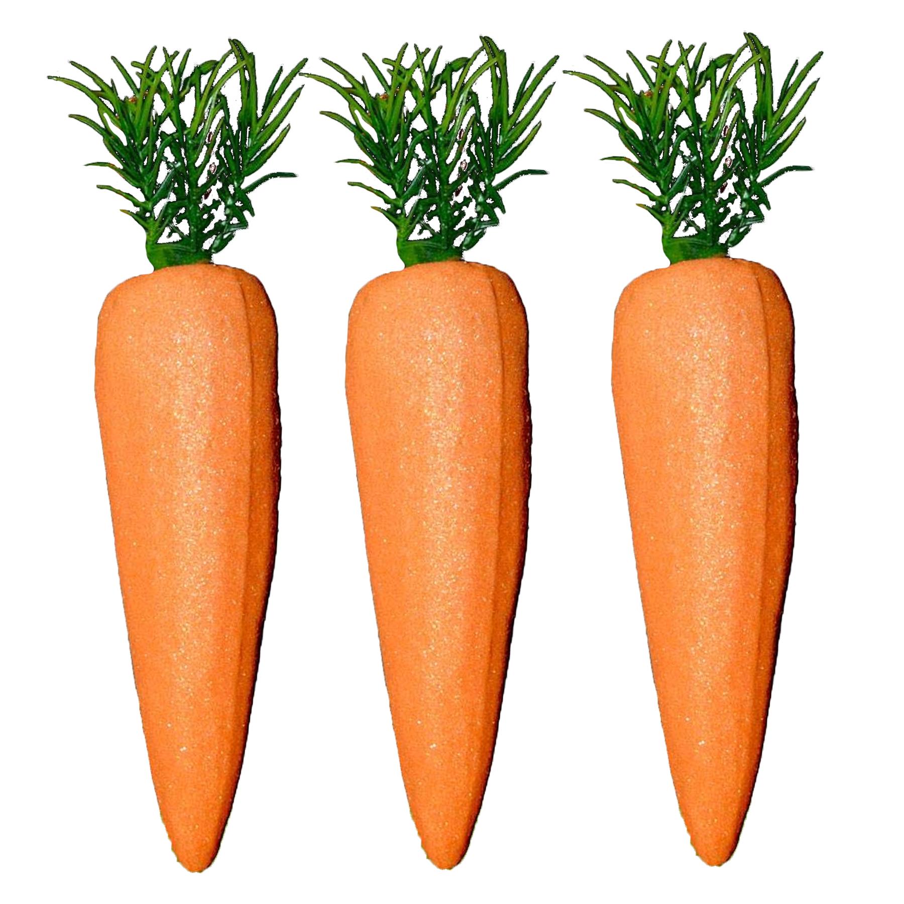 Easter Decorations, Bonnet Making, Arts and Crafts - 3 Pk Glitter Carrots 06482
