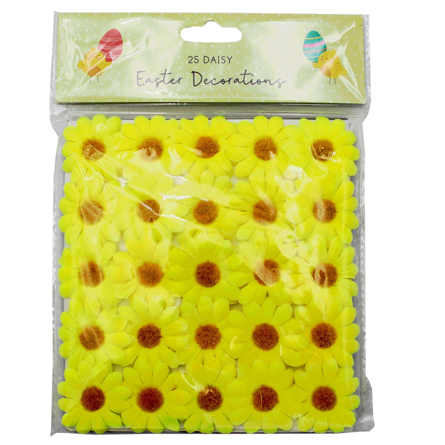 Easter Decorations, Bonnet Making, Arts and Crafts - 25 Yellow Craft Daisies