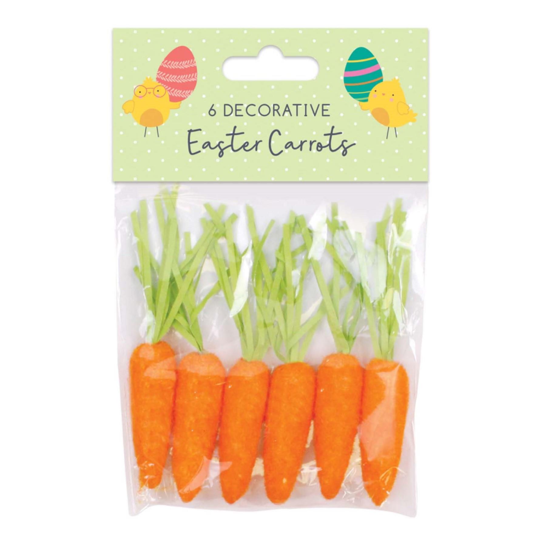 Easter Decorations, Bonnet Making, Arts and Crafts - 6 Pack Carrots