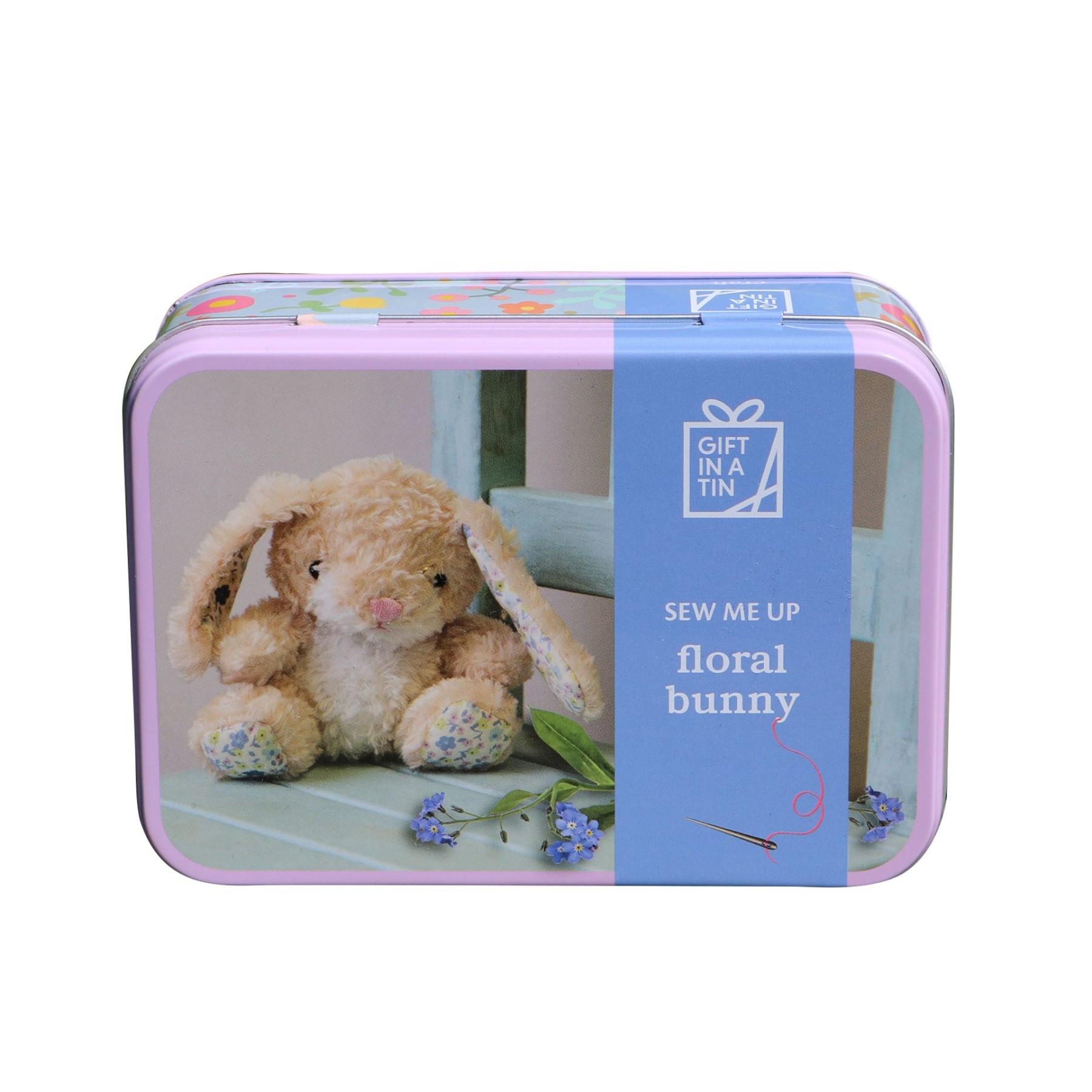 Gift in A Tin Craft / Activity Set Age 6+ - Floral Bunny Sewing Kit