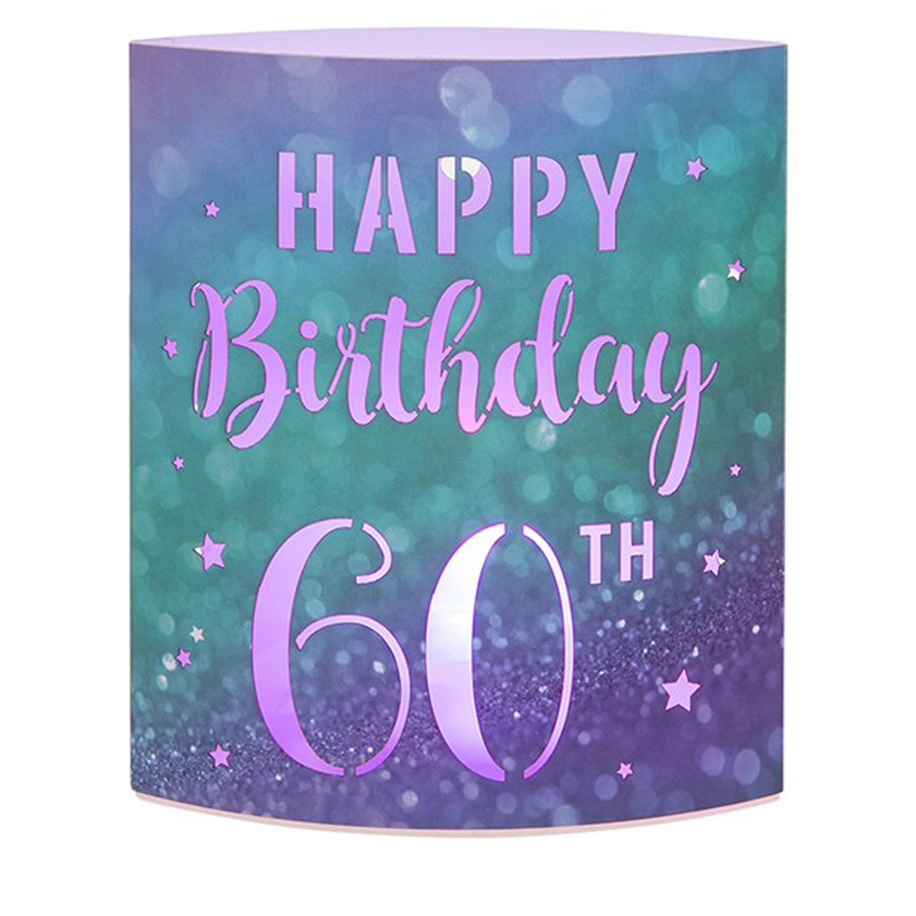 Starlight Birthday Colour Changing LED Lantern - Happy Birthday 60th