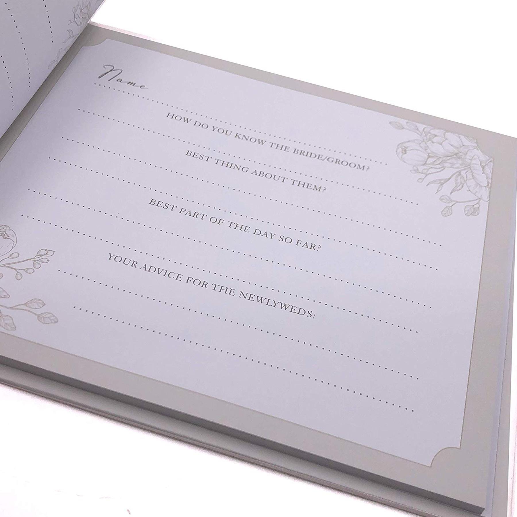 Amore Grey Floral Wedding Guest Book 40 pages