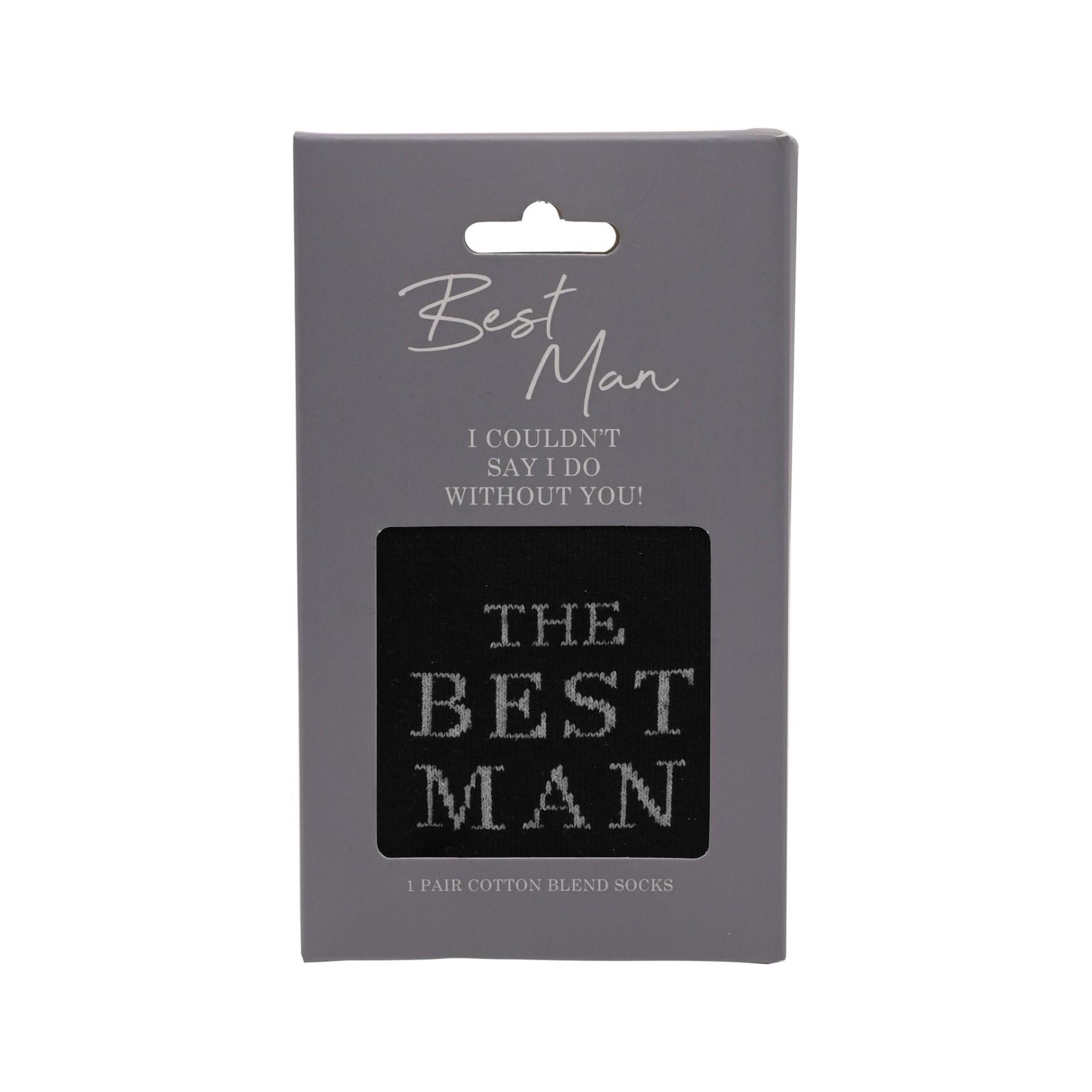 Men's Black Socks Wedding Gift - The Best Man