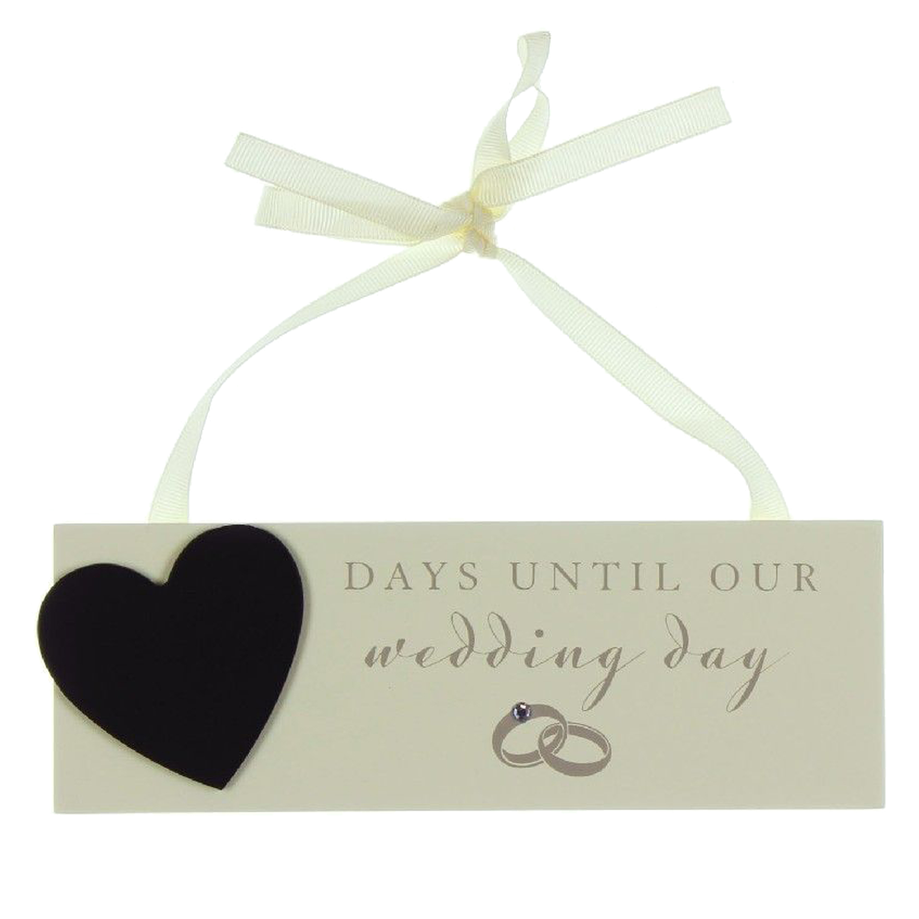 Amore Hanging Countdown Plaque '.... Days Until Our Wedding Day' with Chalk