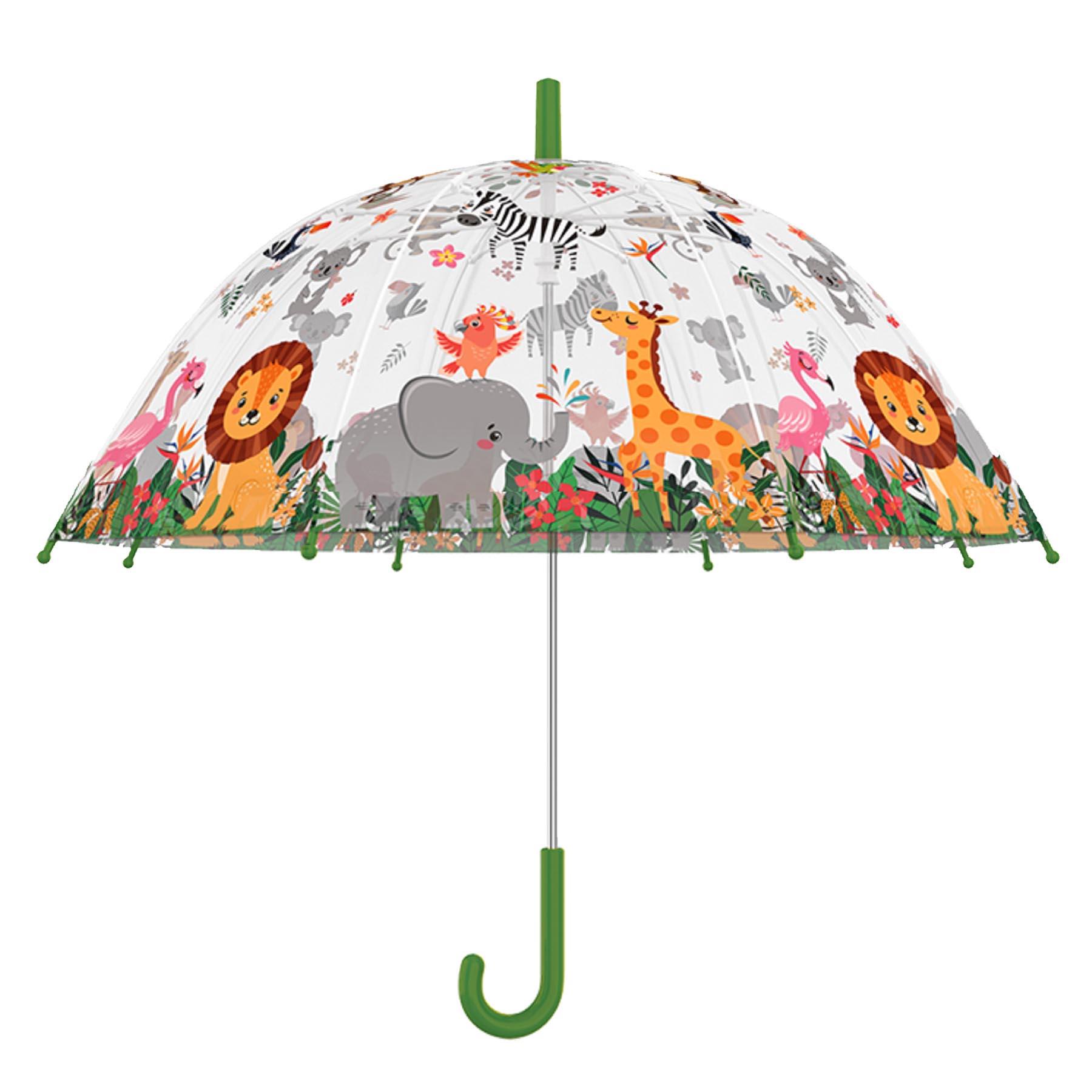 Children's POE Umbrella Transparent - Jungle