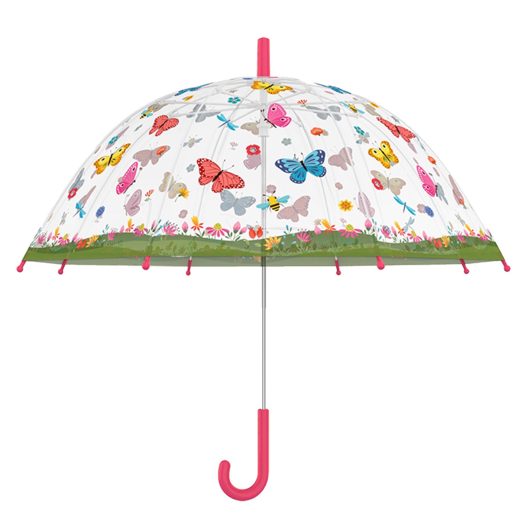 Children's POE Umbrella Transparent - Butterflies