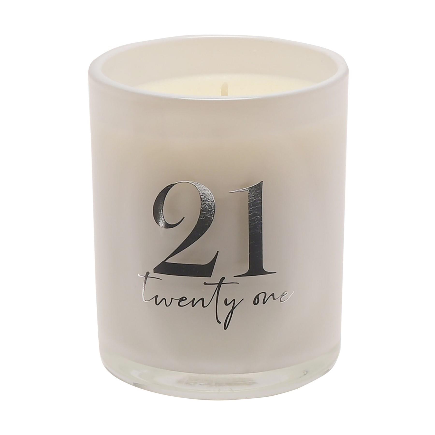 Birthday Champagne Scented Glass Candle with Silver Detail - 21