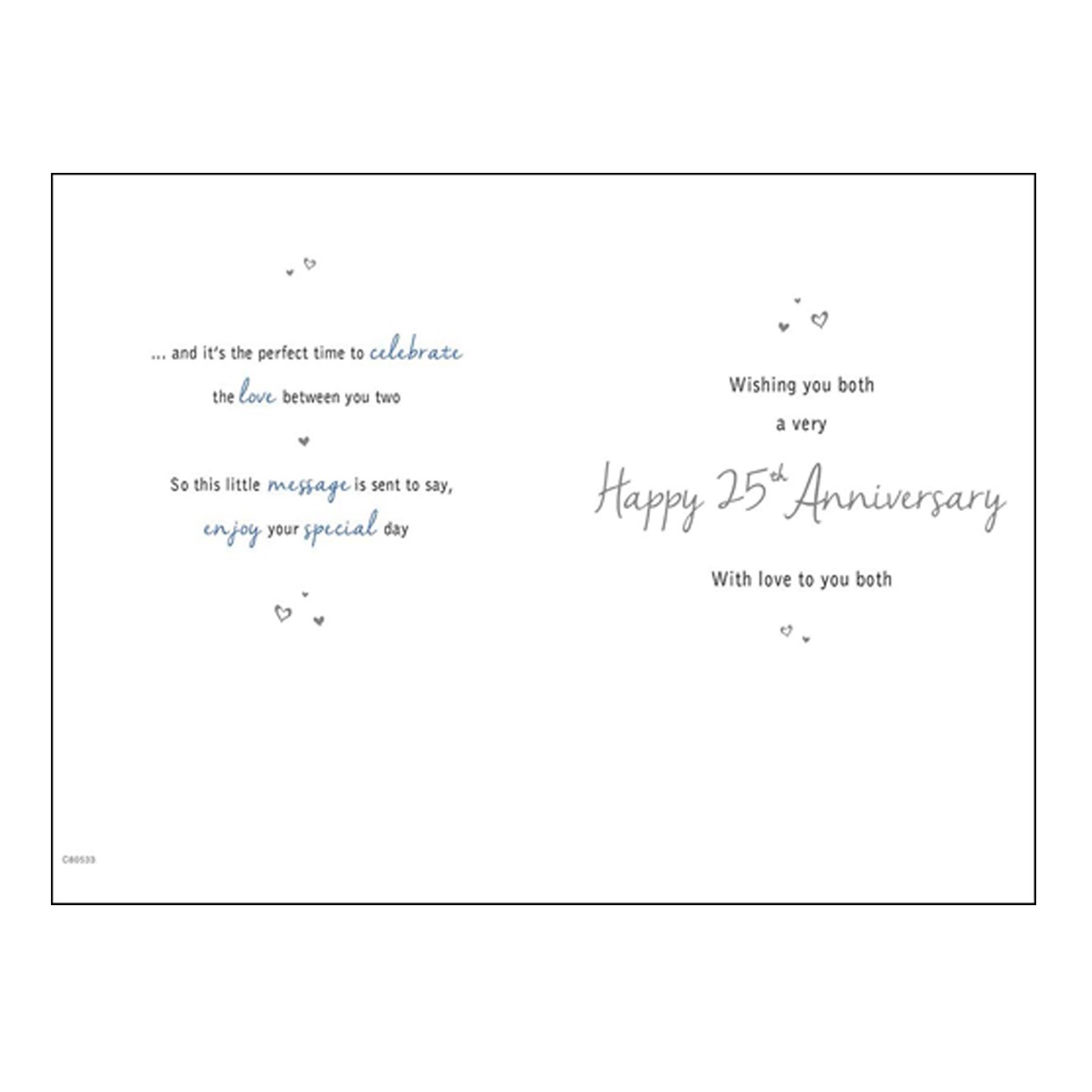 On Your Silver Anniversary Card with Foil Detail, Hanging 25 and White Envelope