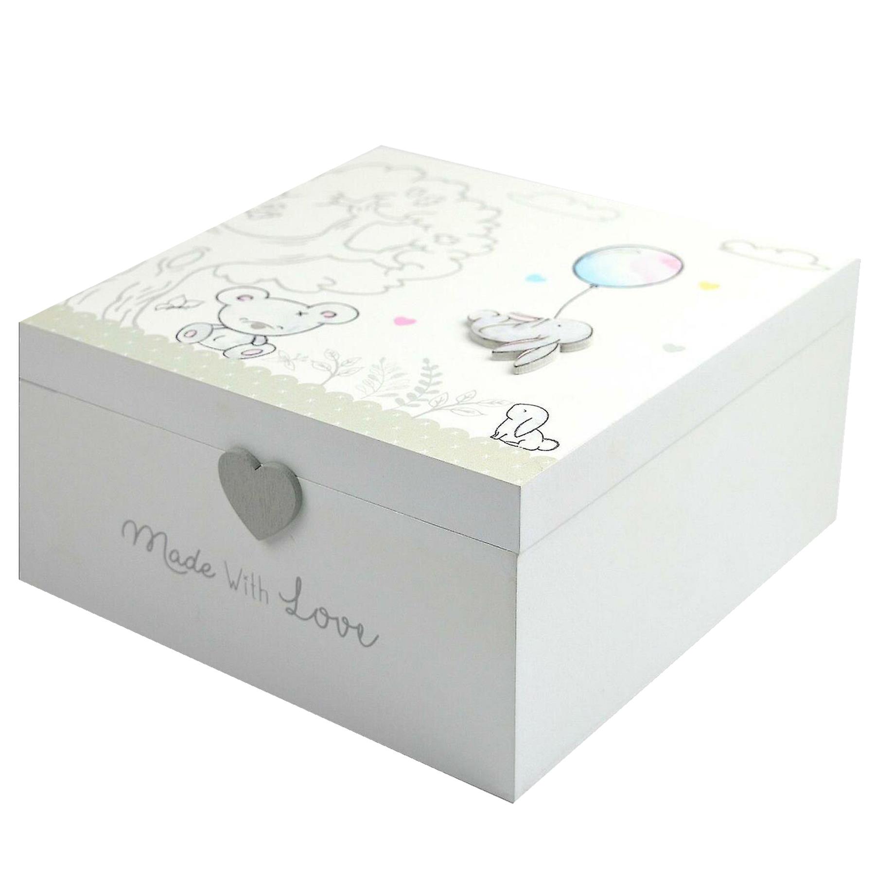 Hugs and Kisses - Wooden Memories Keepsake Gift Box  New Baby Gift