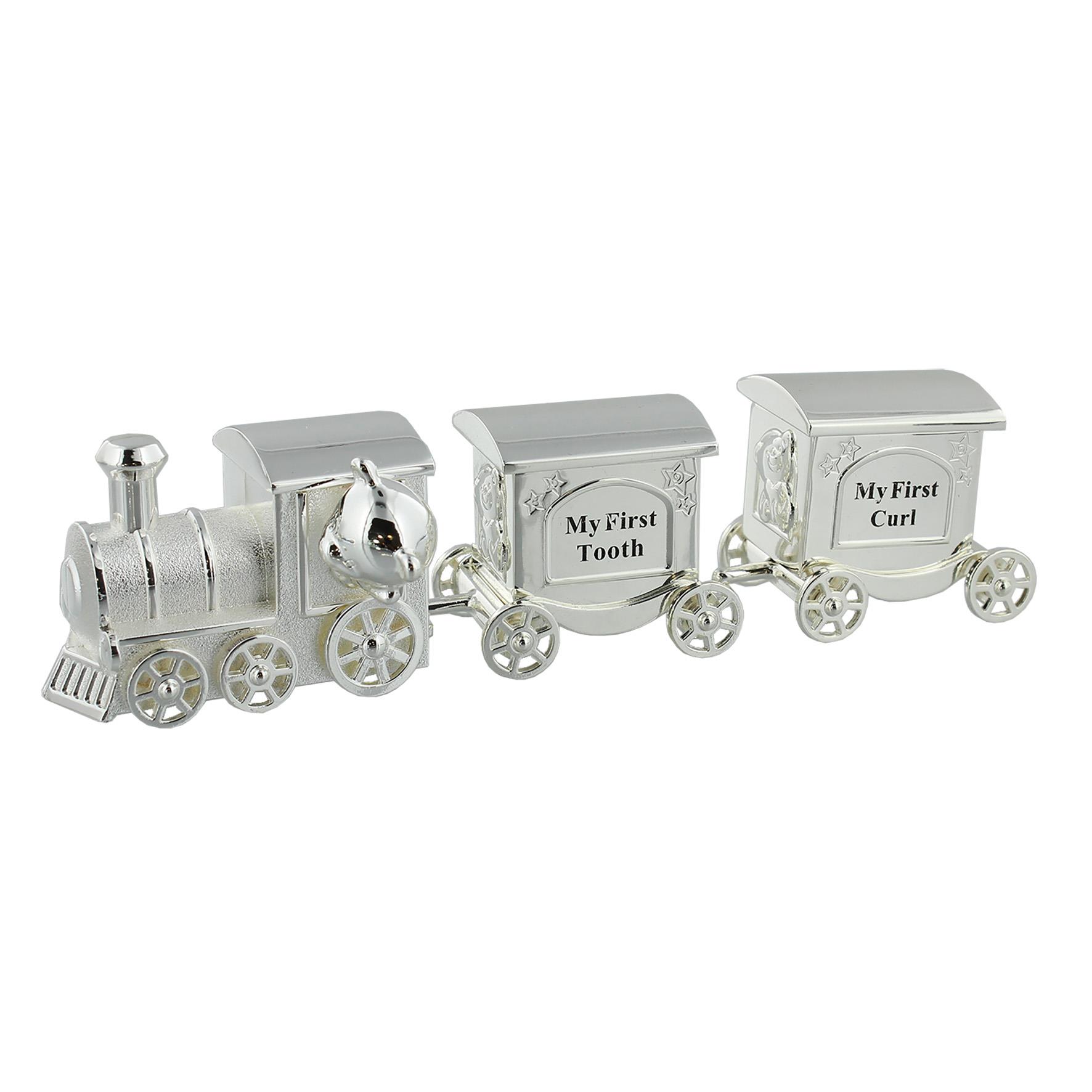 Silver Plated Train 1st tooth / Curl Boxes - New Baby