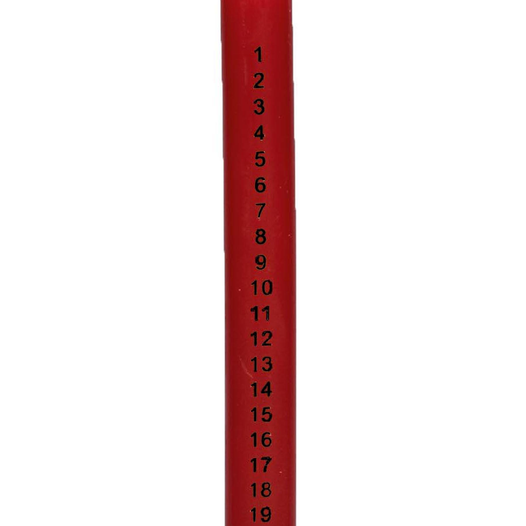 25cm Countdown to Christmas Advent Candle in Clear Glass Holder - Red