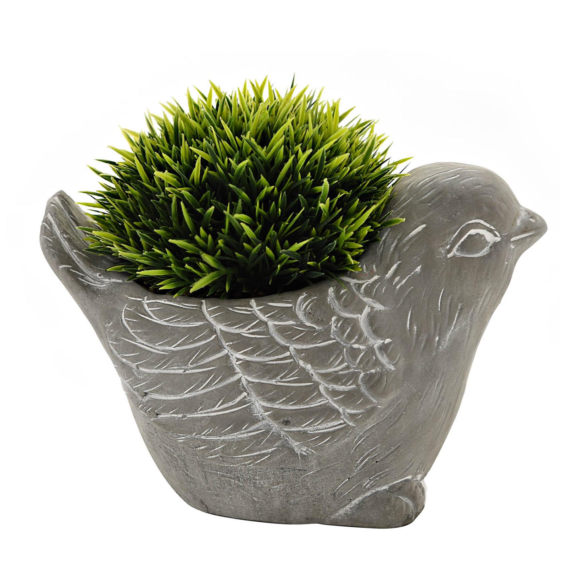 Cement Effect Animal Planter with Succulent - Bird