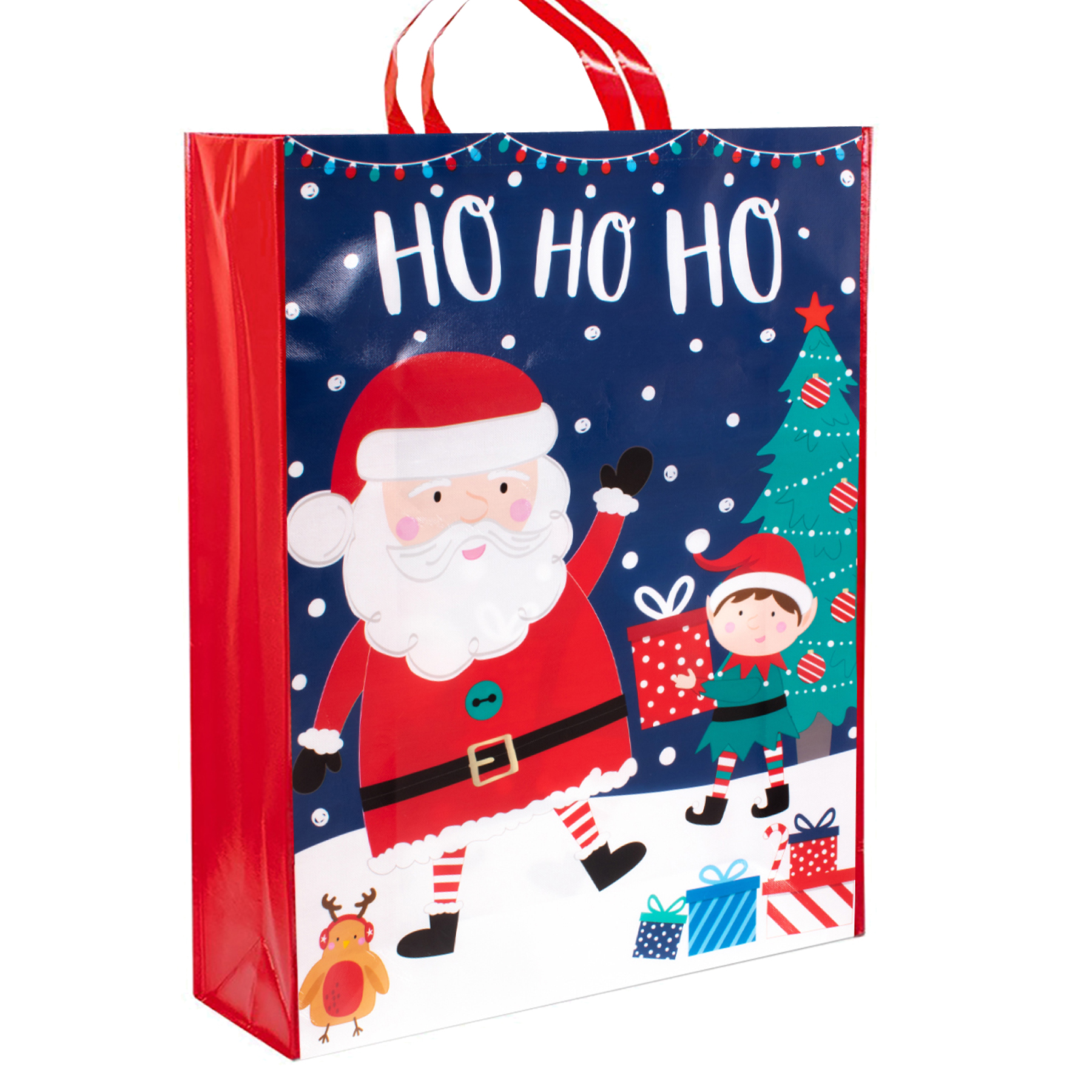 Set of 2 Jumbo Christmas Gift Bags Xmas Presents 67cm x 49cm - Santa