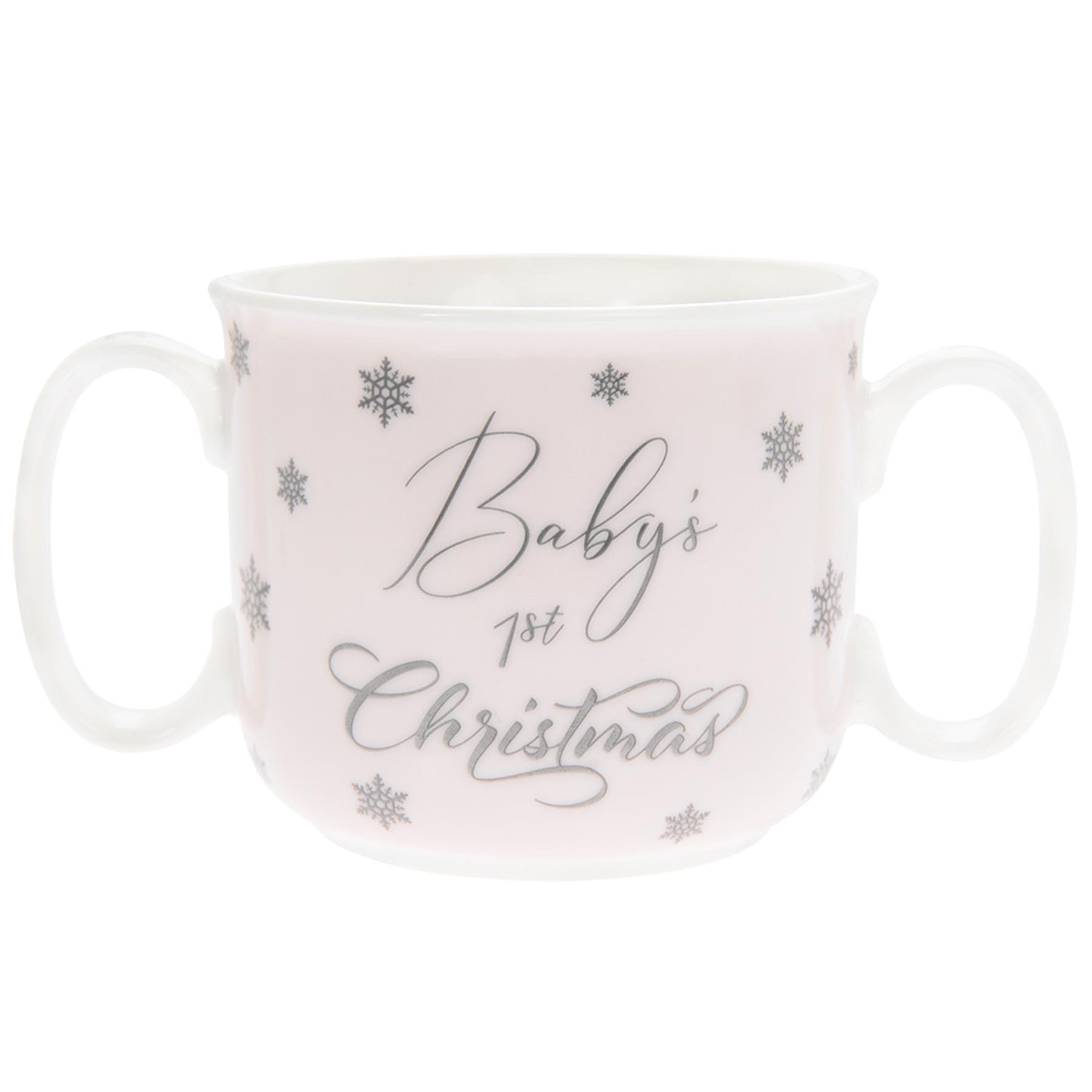 Baby's 1st Christmas Double Handle Mug Gift - Pink