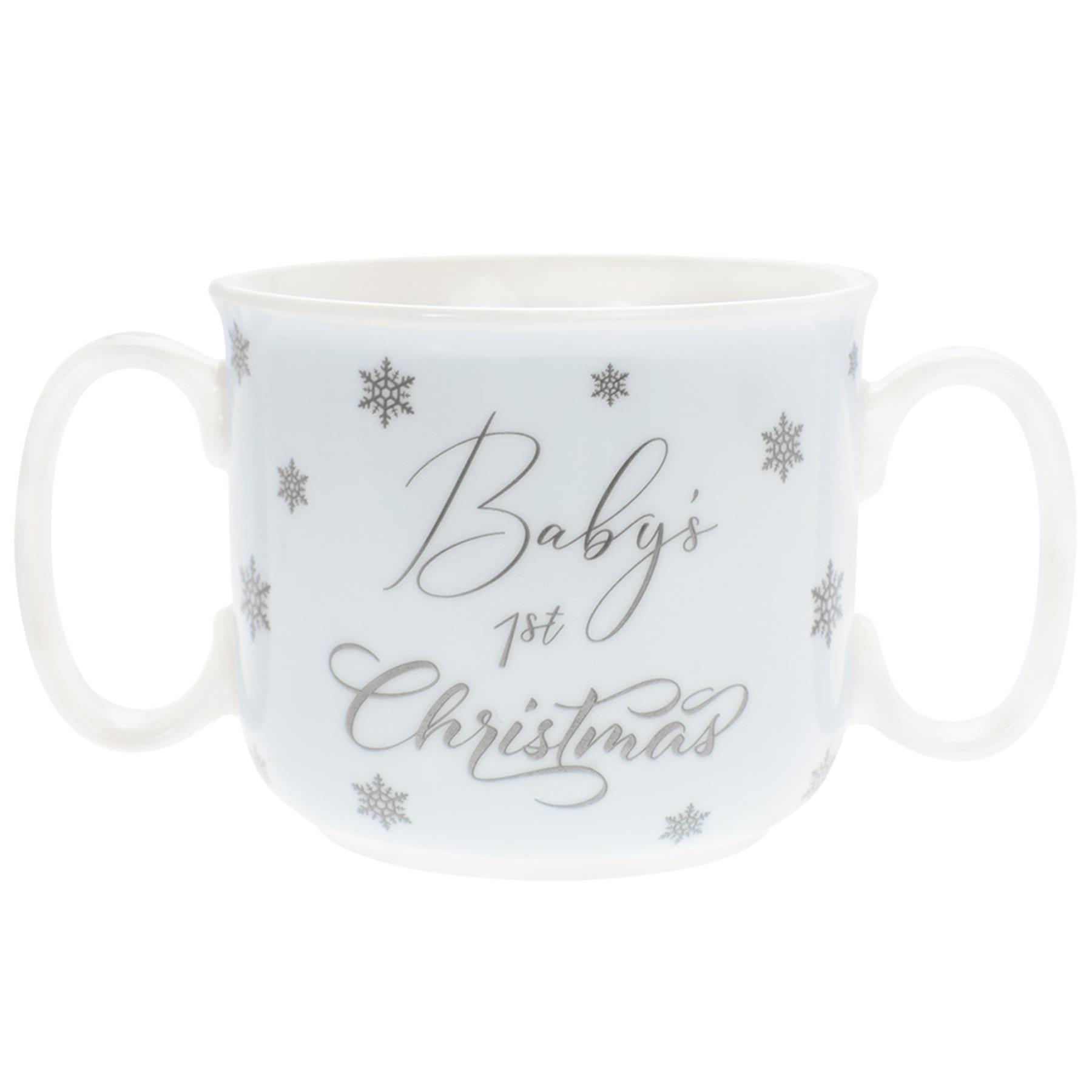 Baby's 1st Christmas Double Handle Mug Gift - Blue