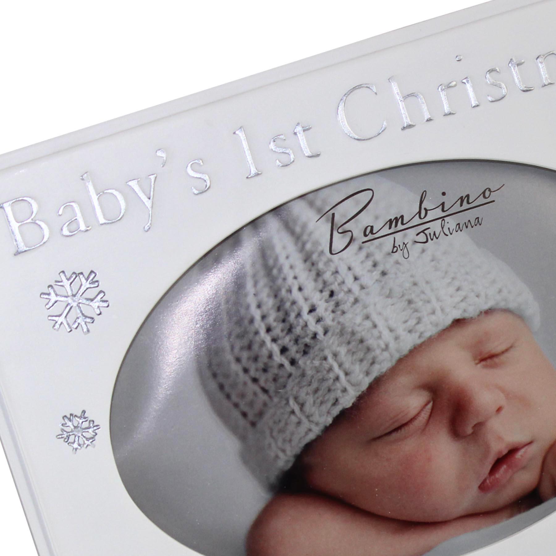 Baby's 1st Christmas 4x6 Resin Photo Frame - White and Silver