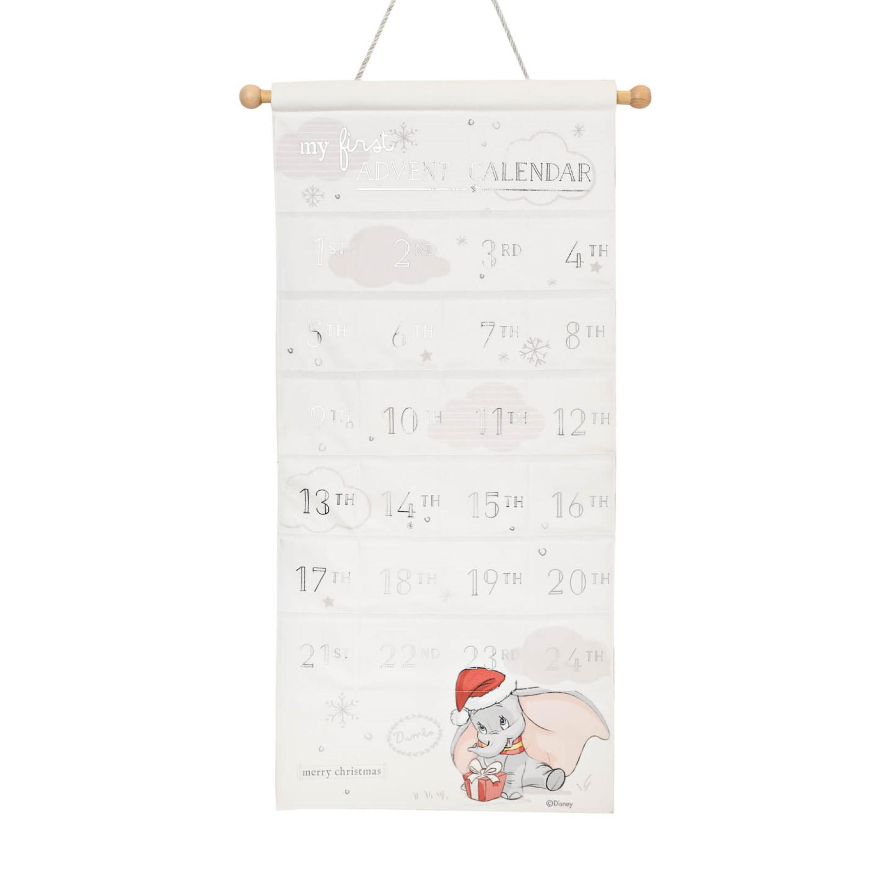 Disney Baby Scroll Advent Calendar - 24 Fabric Pockets - Dumbo / First Christmas