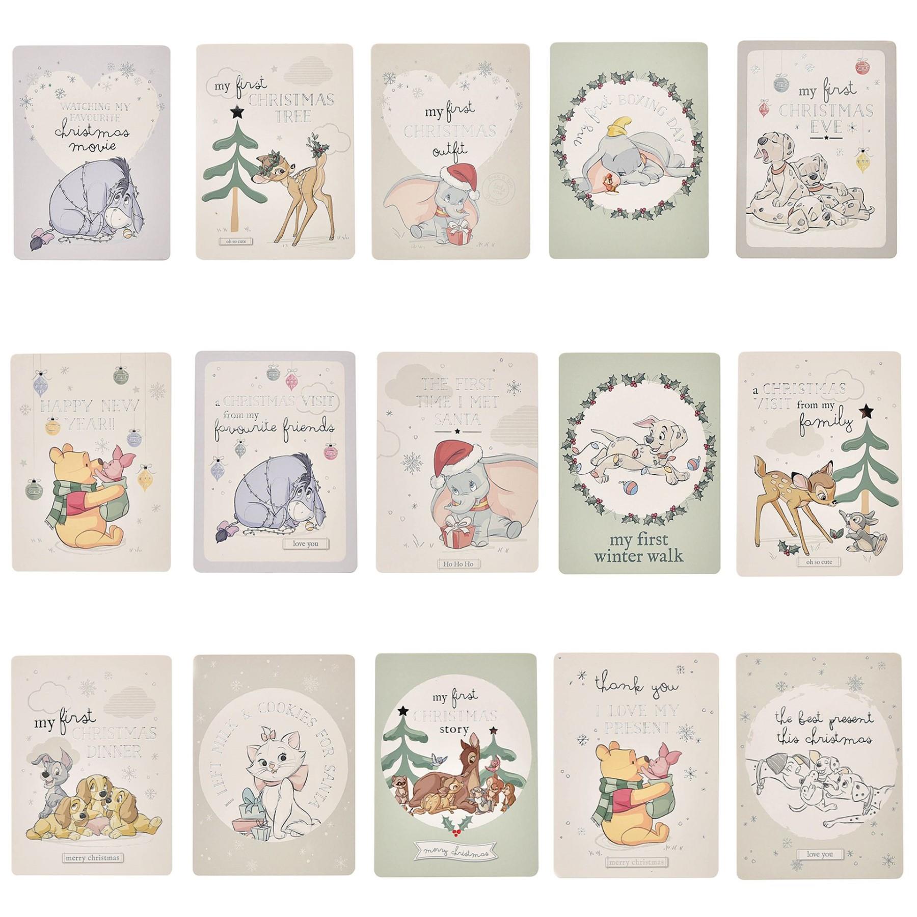 Disney Baby's First Christmas Milestone Cards - Pack of 15