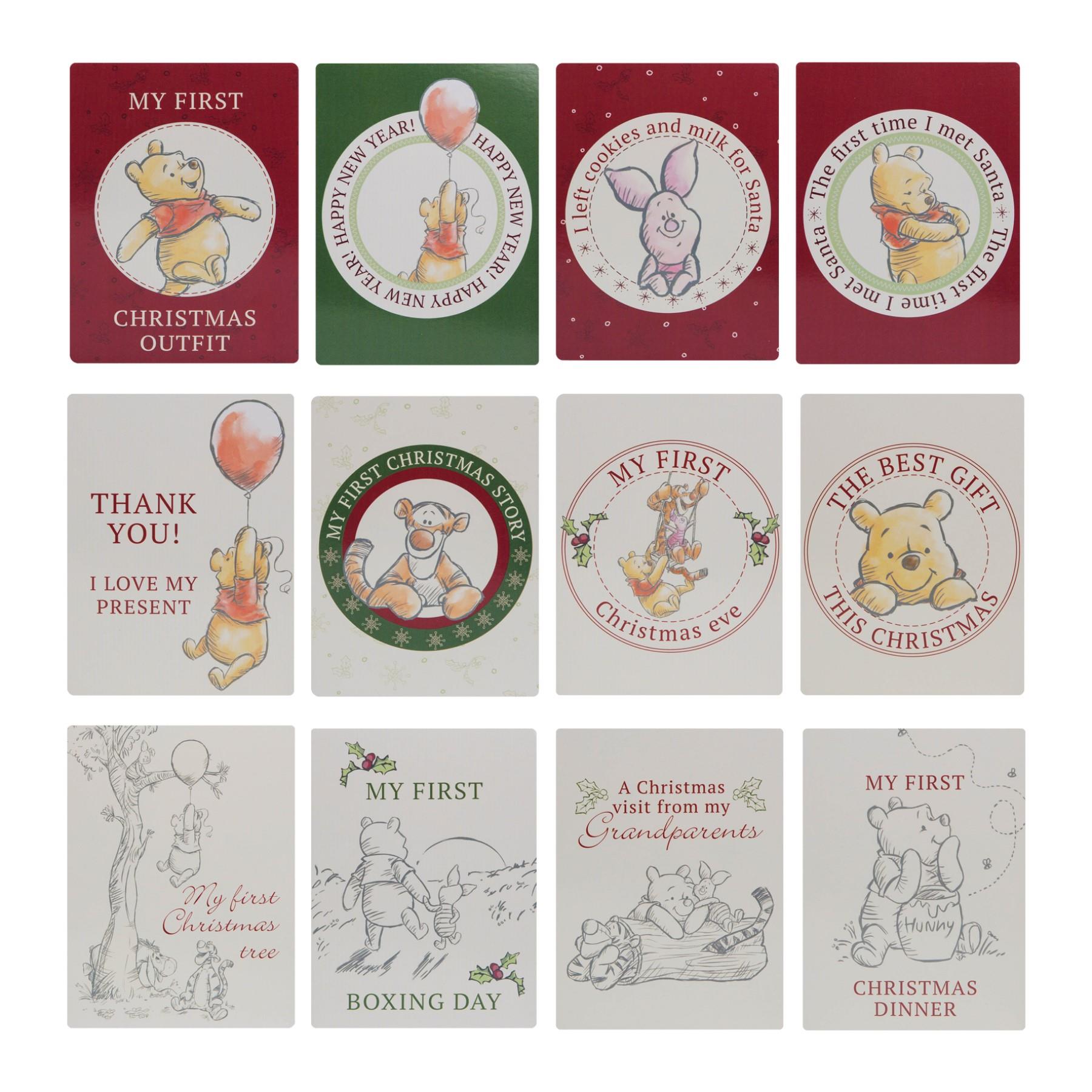 Disney Baby's First Christmas Milestone Cards Pack of 12 - Winnie the Pooh
