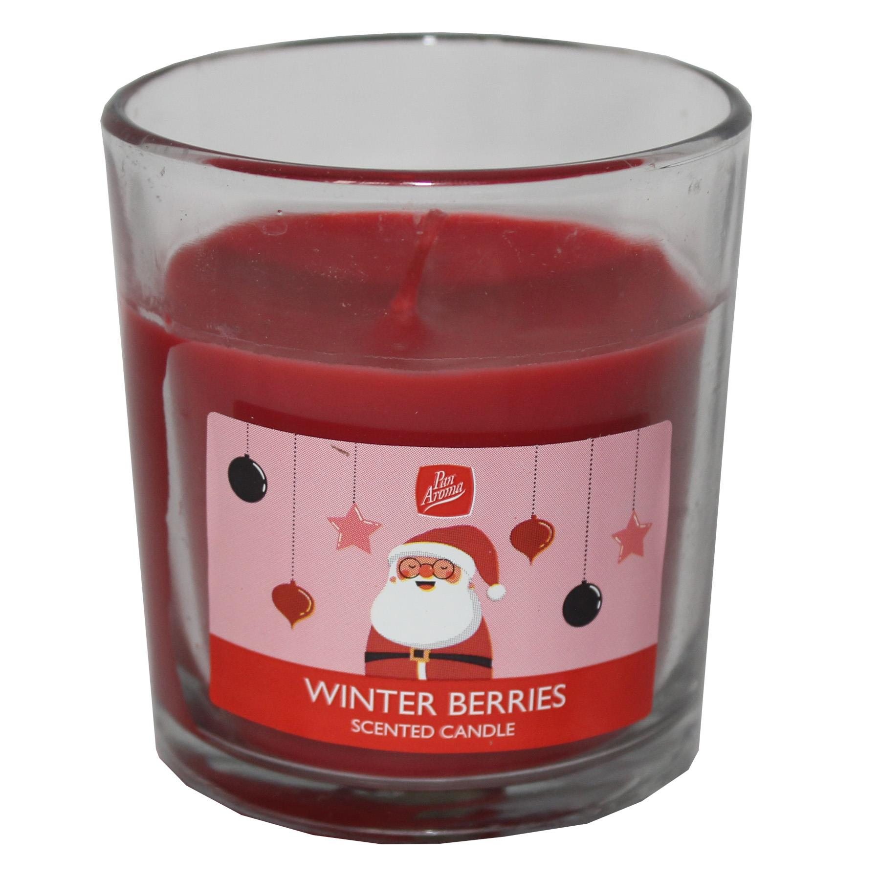 Christmas Scented Candle in Glass Jar Pan Aroma Winter Berries