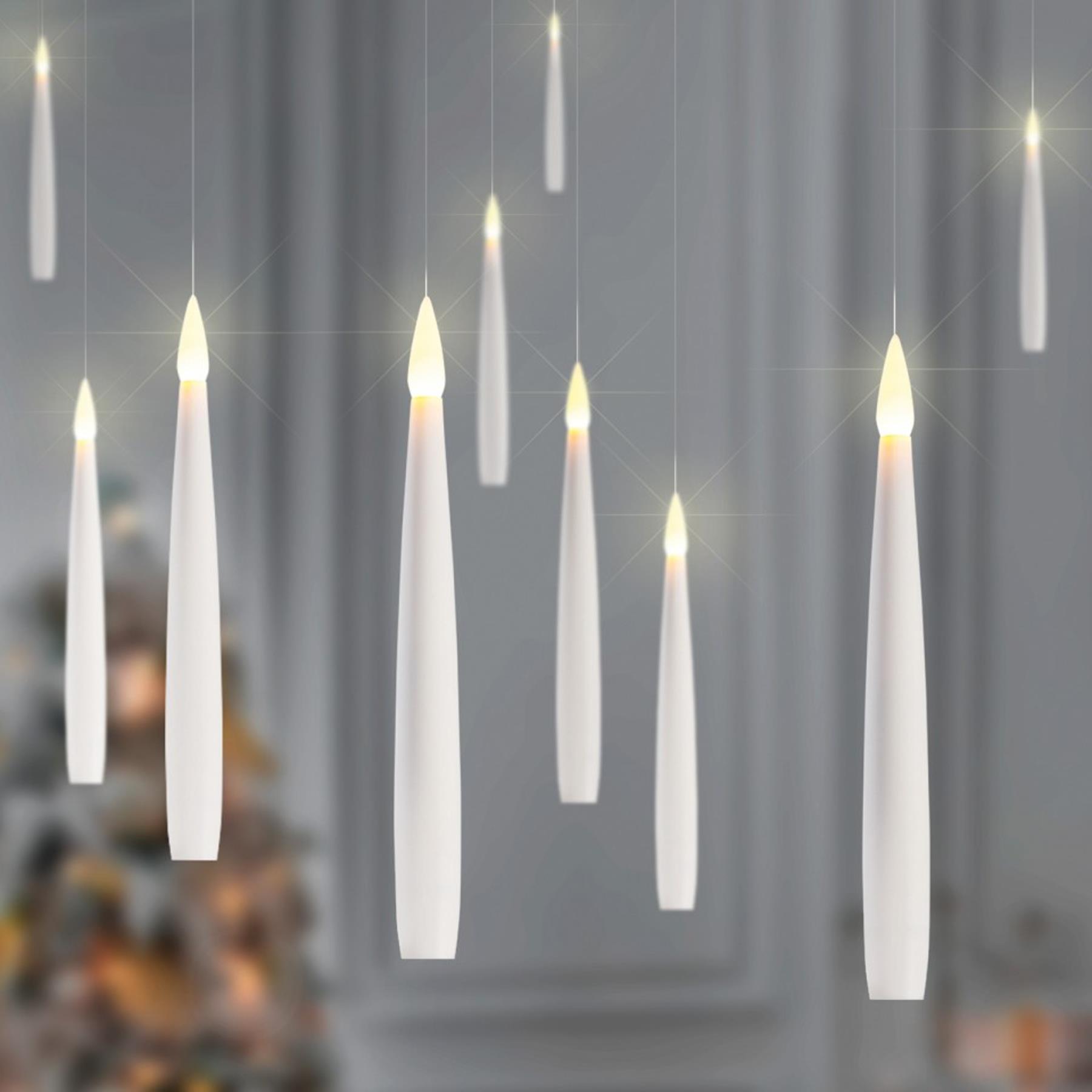 Set of 10 Floating Candles Battery Operated Warm White Lights Christmas Decoration
