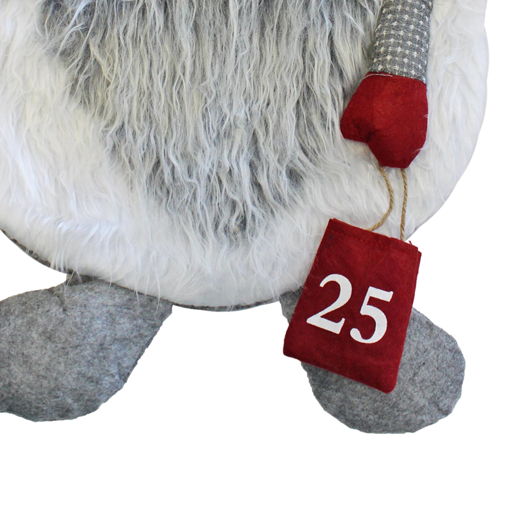 Christmas Grey Gonk Advent Calendar 24 Fabric Pockets Add your own Treats