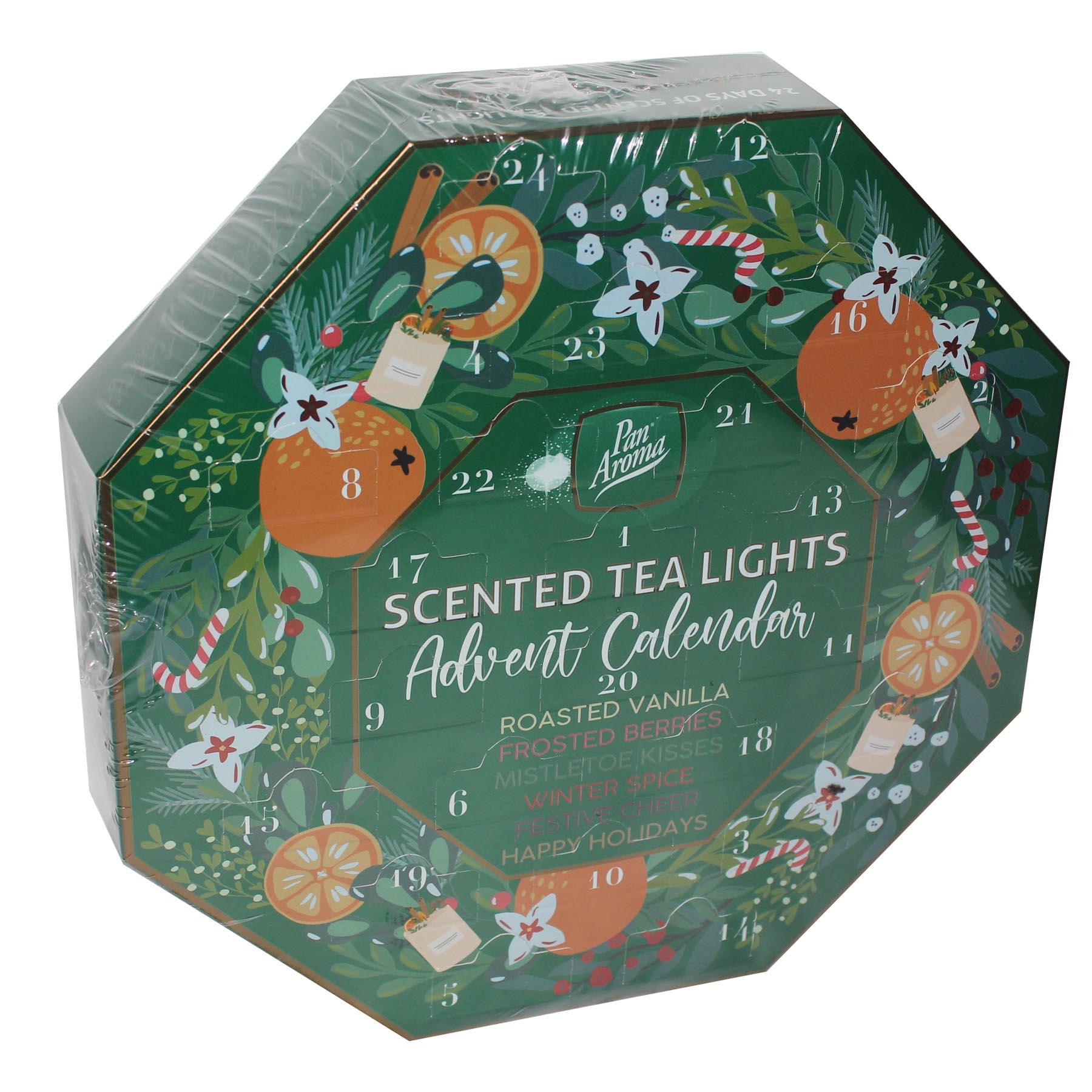 Pan Aroma Christmas Advent Calendar with 24 Scented Tea Lights