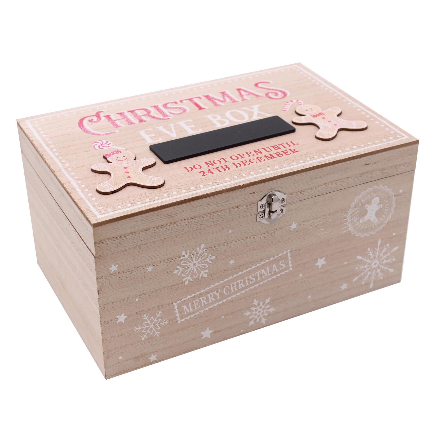 Christmas Eve Gift Box Gingerbread Wooden