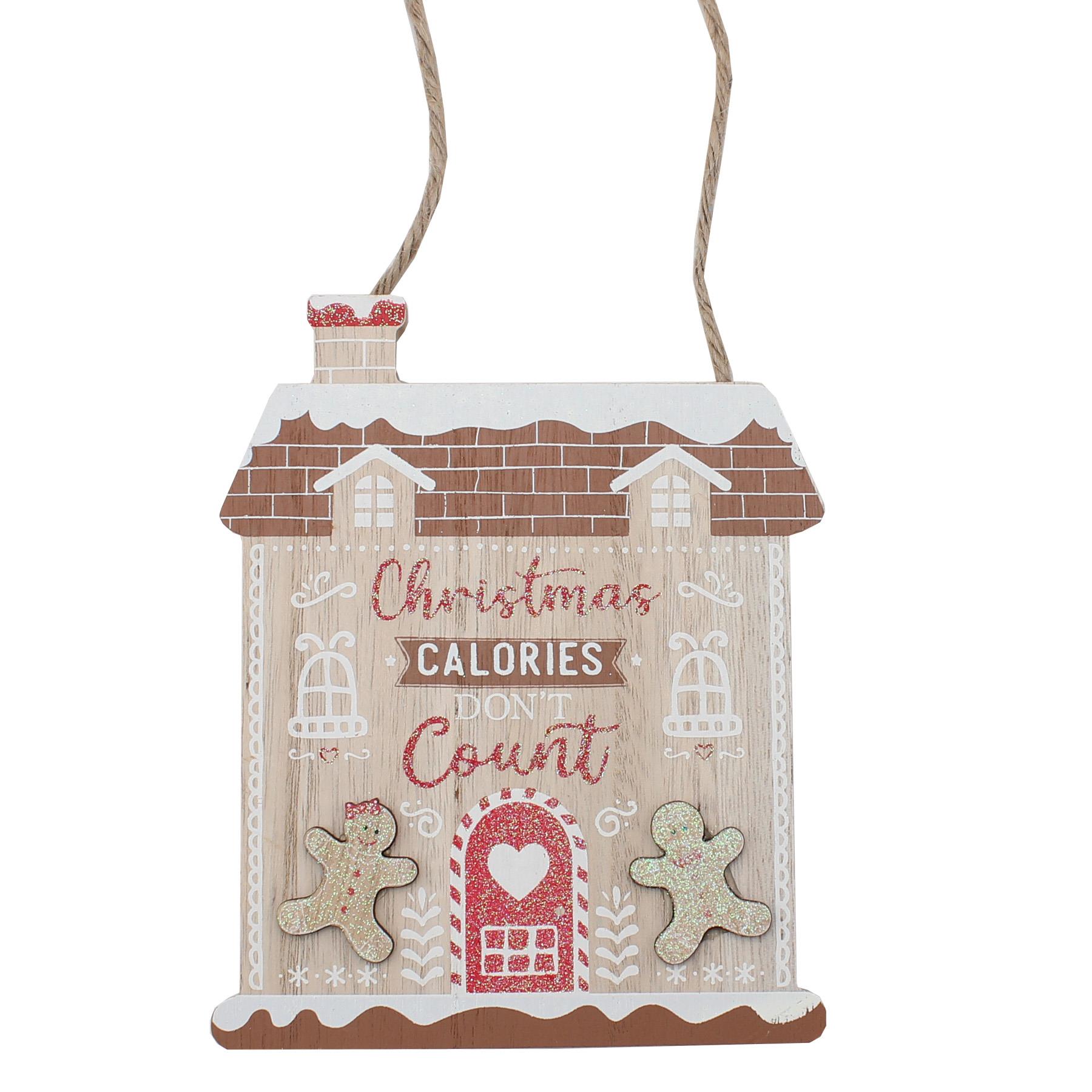 Christmas Decoration Gingerbread Plaque - Christmas Calories Don't Count