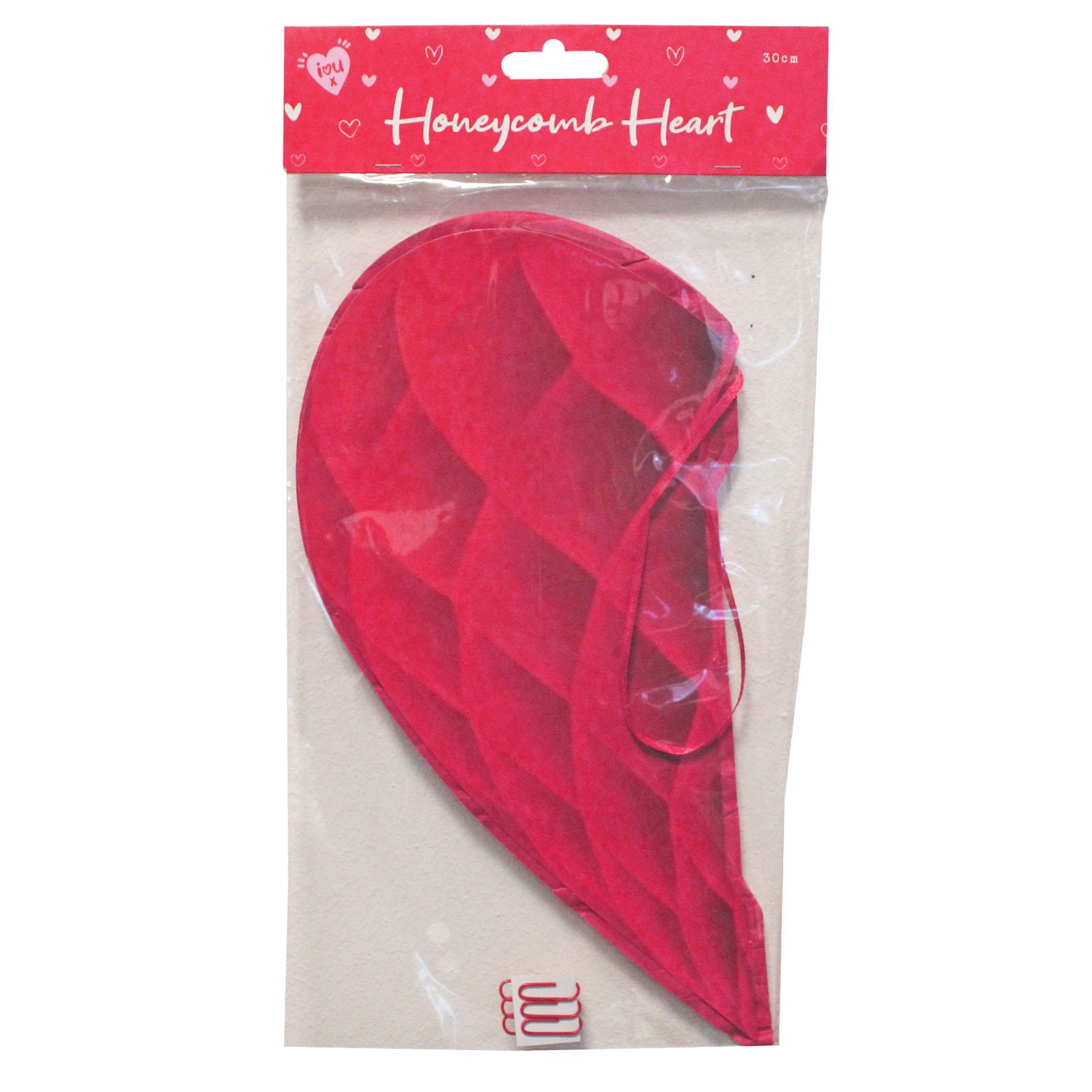 Valentines Day Heart Honeycomb Decoration 30cm