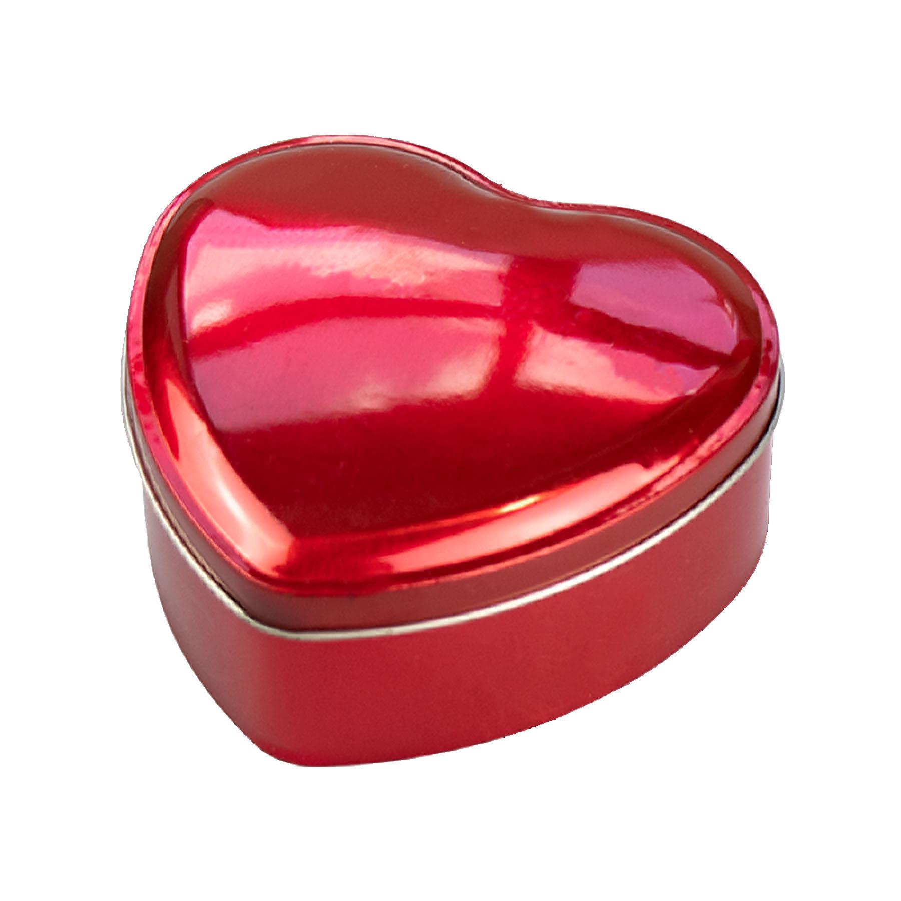 Valentines Red Heart Metal Storage Tin 12cm