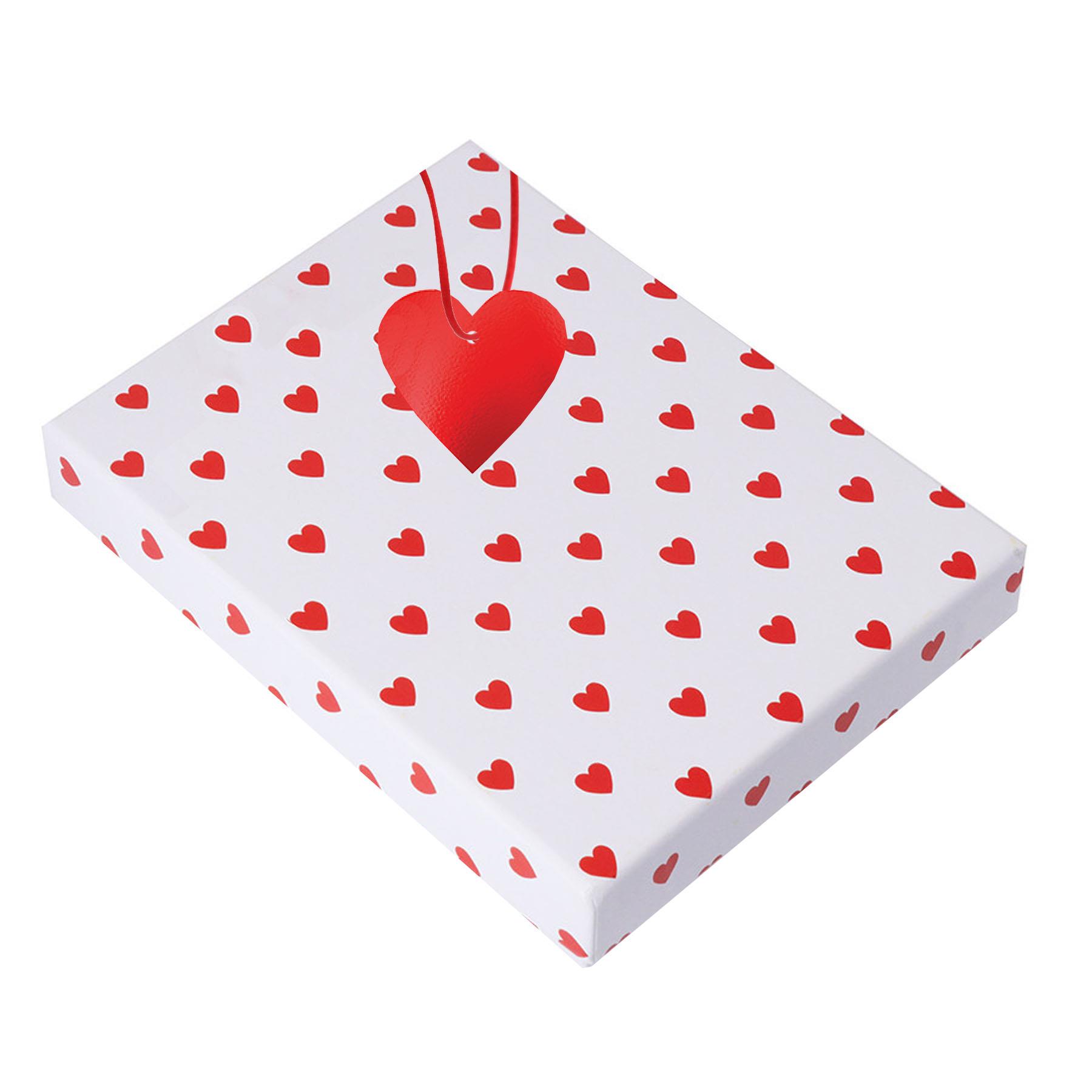 Valentines Gift Wrap Set Pack of 2 White with Hearts