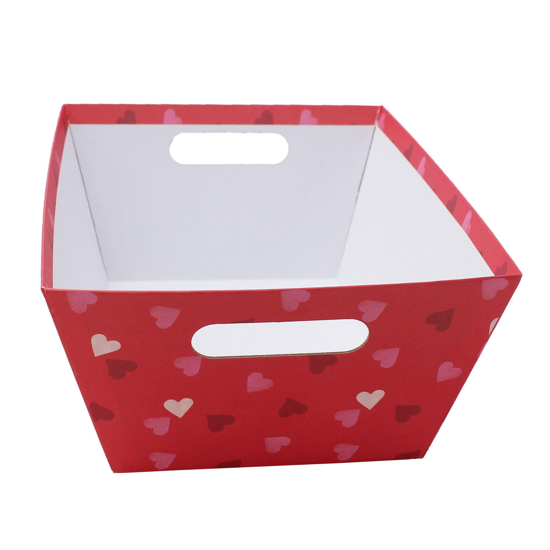Valentines Hamper Gift Box 30cm x 14cm Red with Hearts
