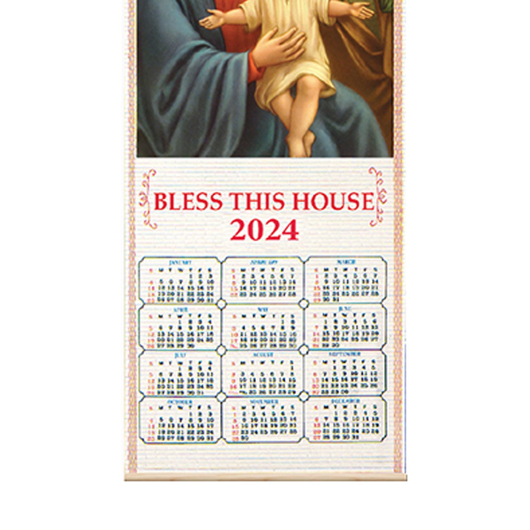 Religious Decorative Hanging Scroll 2024 Calendar - Holy Family