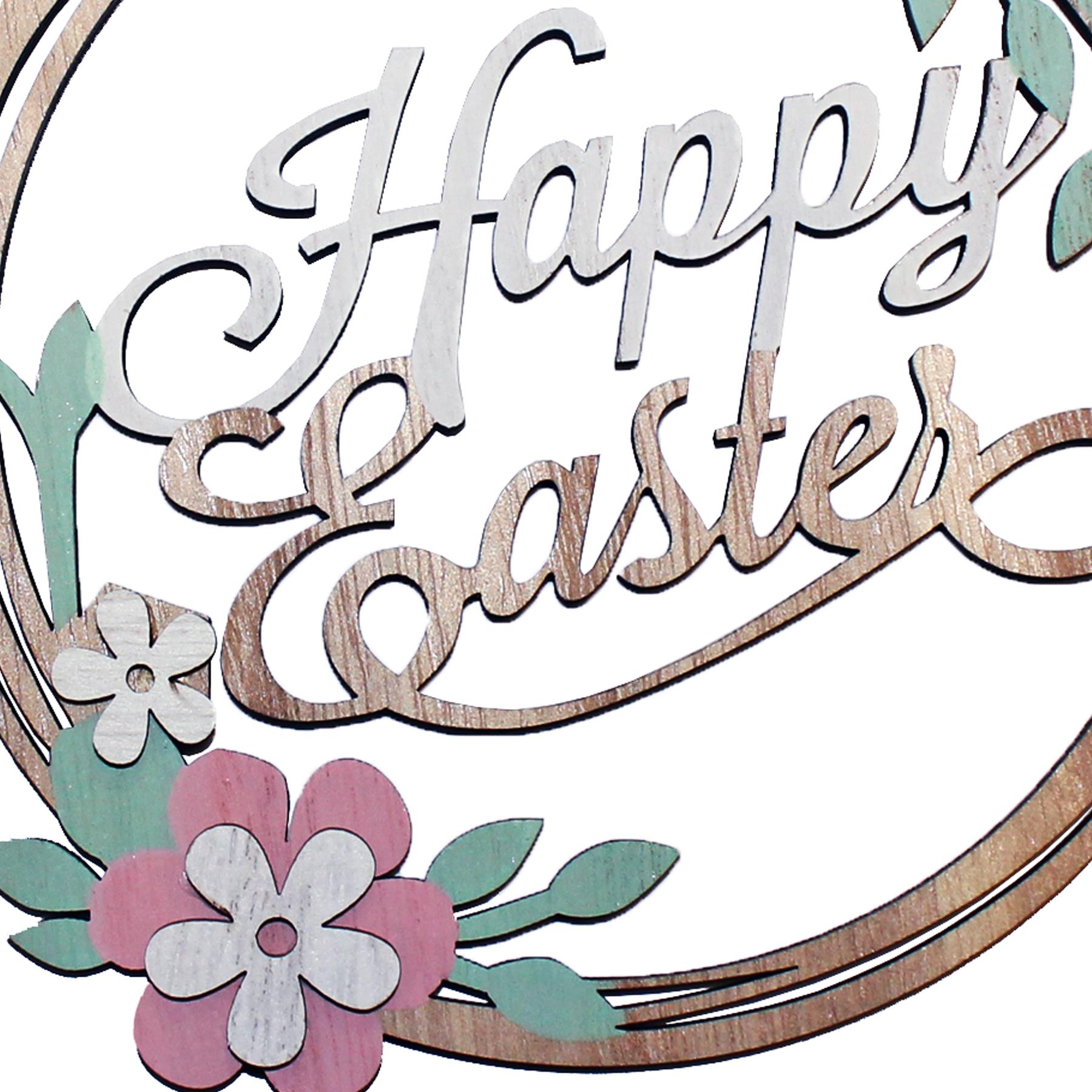 Easter Art Deco Decorations, Room Ornament - 15cm Happy Easter Hanging Sign