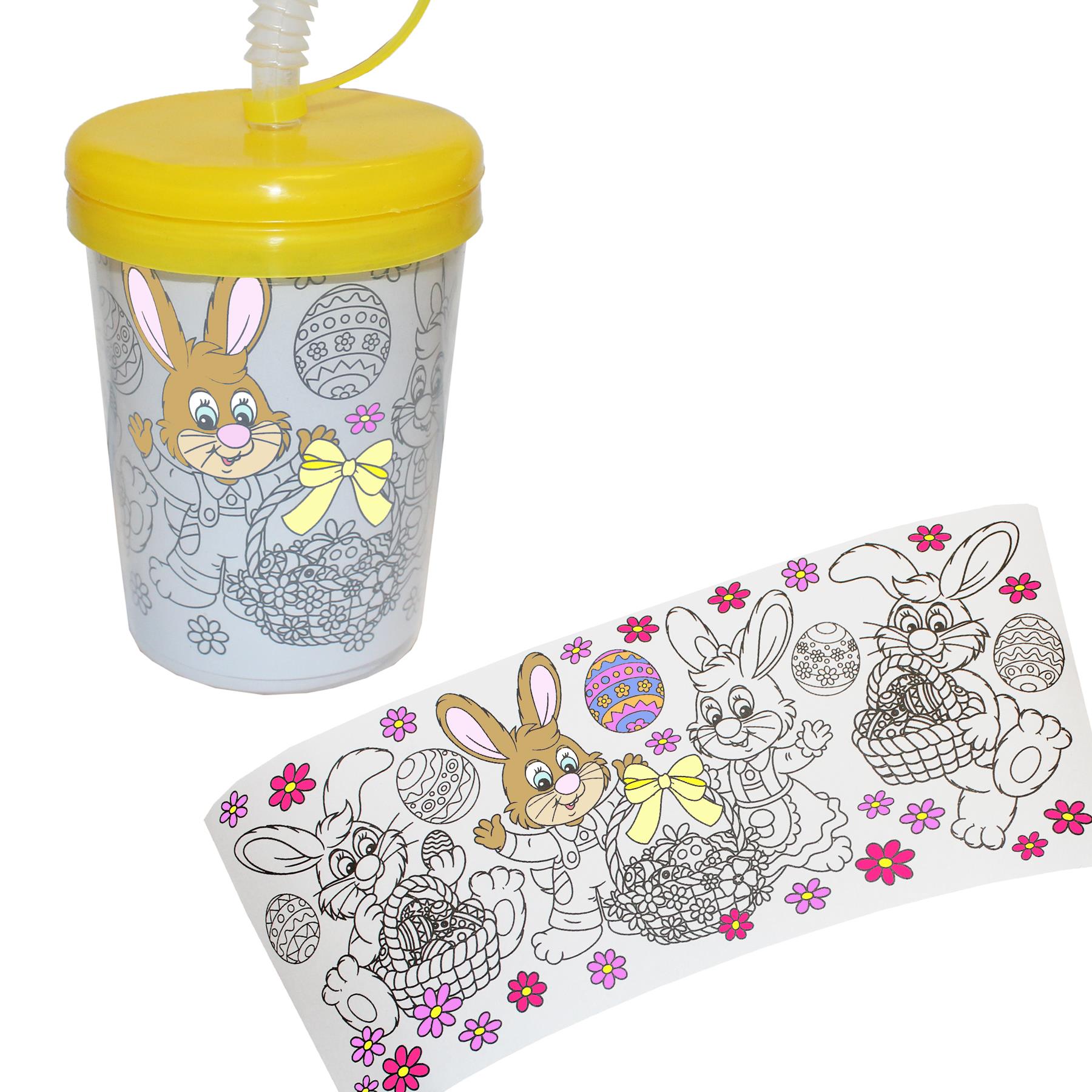 Easter Arts and Crafts Children Activities - Colour your own Cup with Straw Age 6+