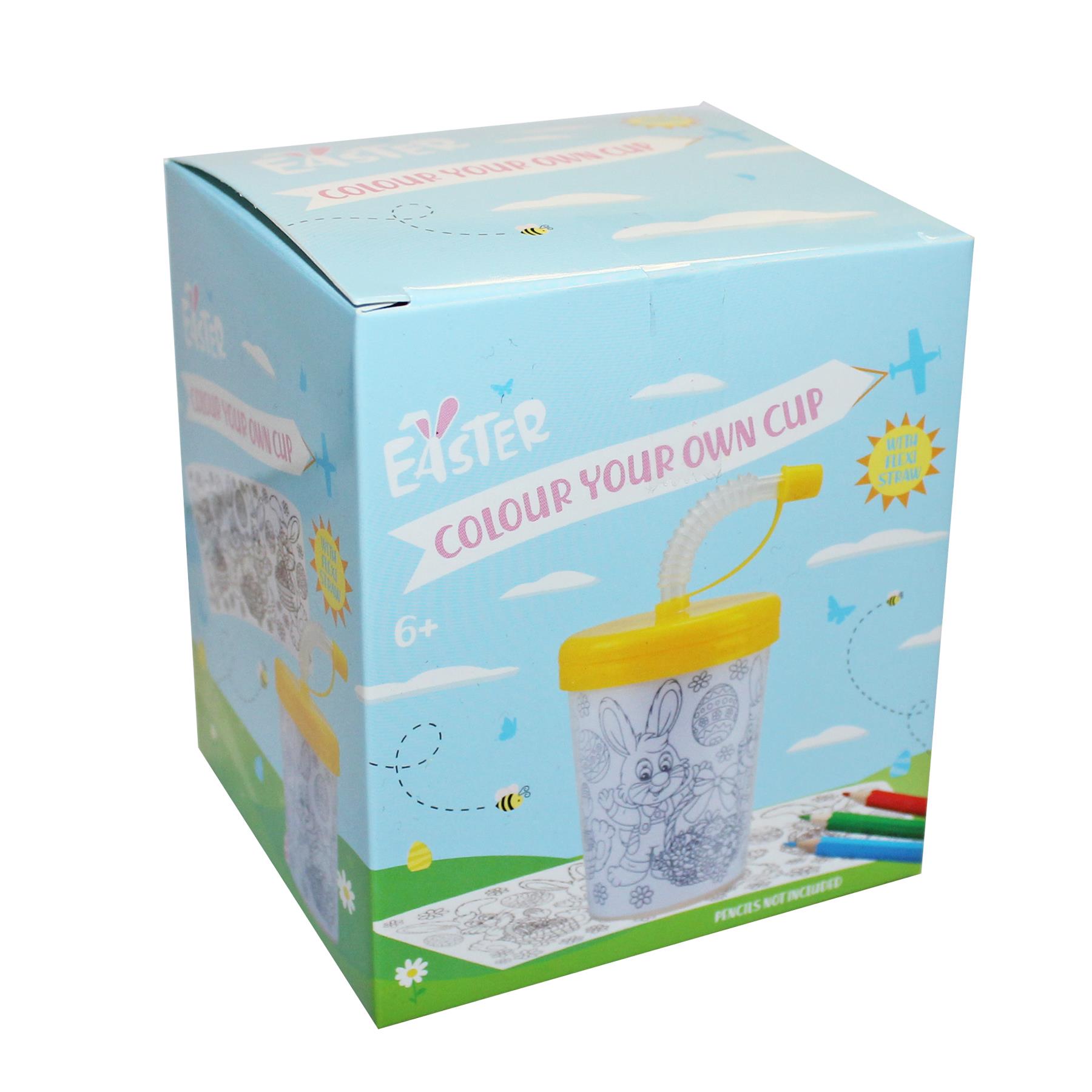 Easter Arts and Crafts Children Activities - Colour your own Cup with Straw Age 6+